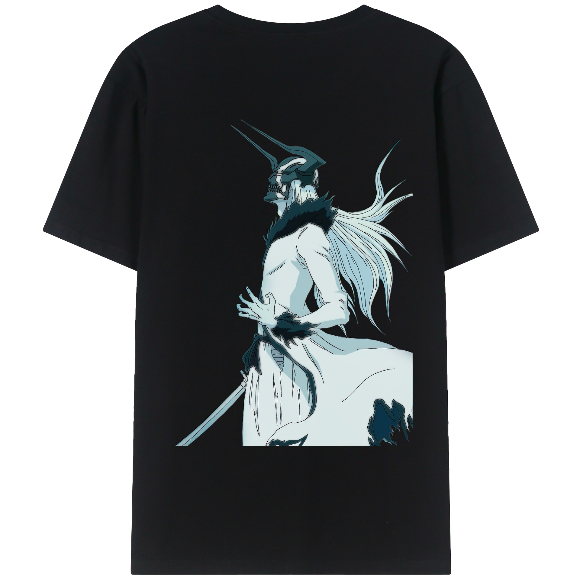（画像用） ブリーチ 黒崎一護（くろさき いちご）BLEACH Kurosaki Ichigo 綿100％ メンズ半袖Tシャツ（バックプリント） 通気性