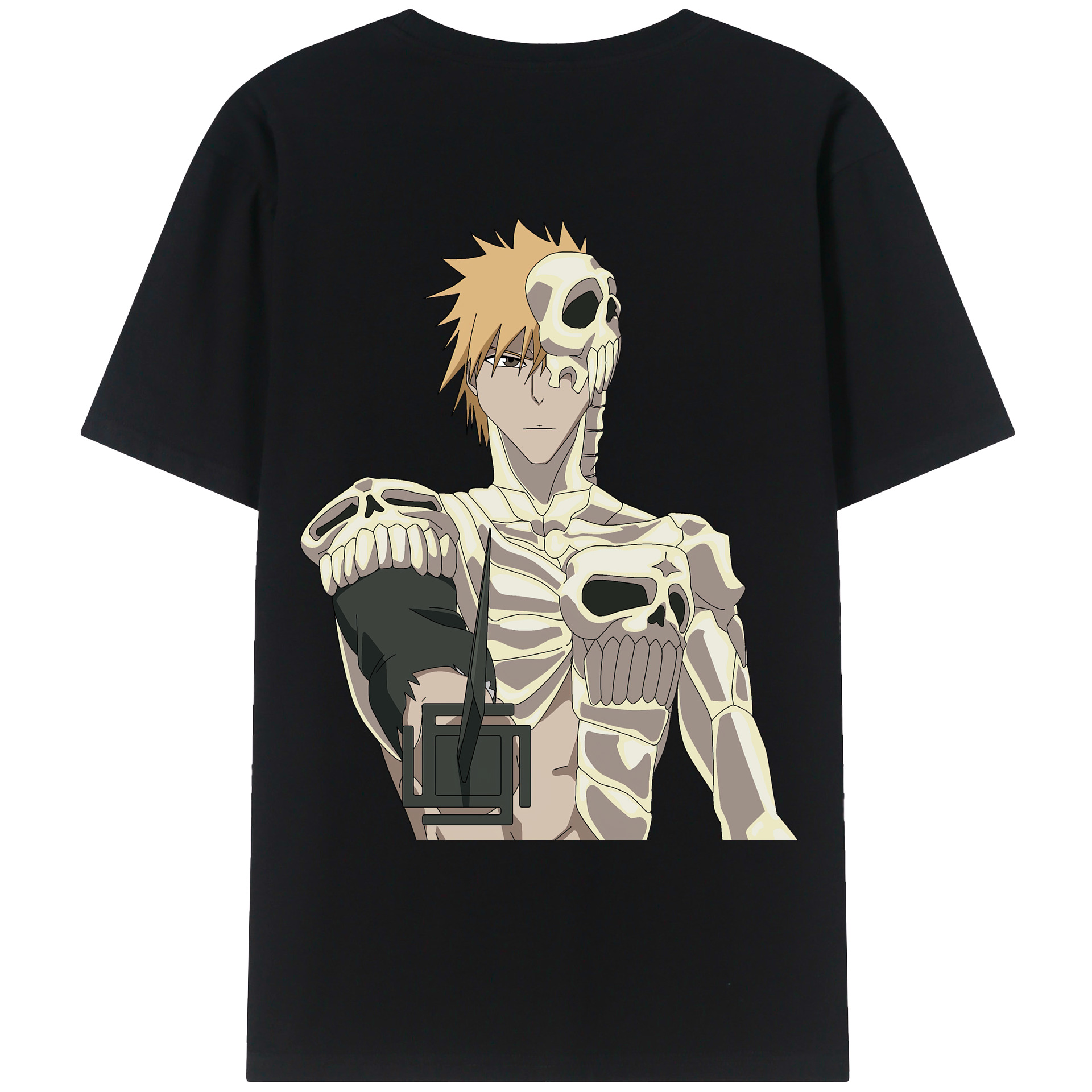 （画像用） ブリーチ 黒崎一護（くろさき いちご）BLEACH Kurosaki Ichigo 綿100％ メンズ半袖Tシャツ（バックプリント） 通気性
