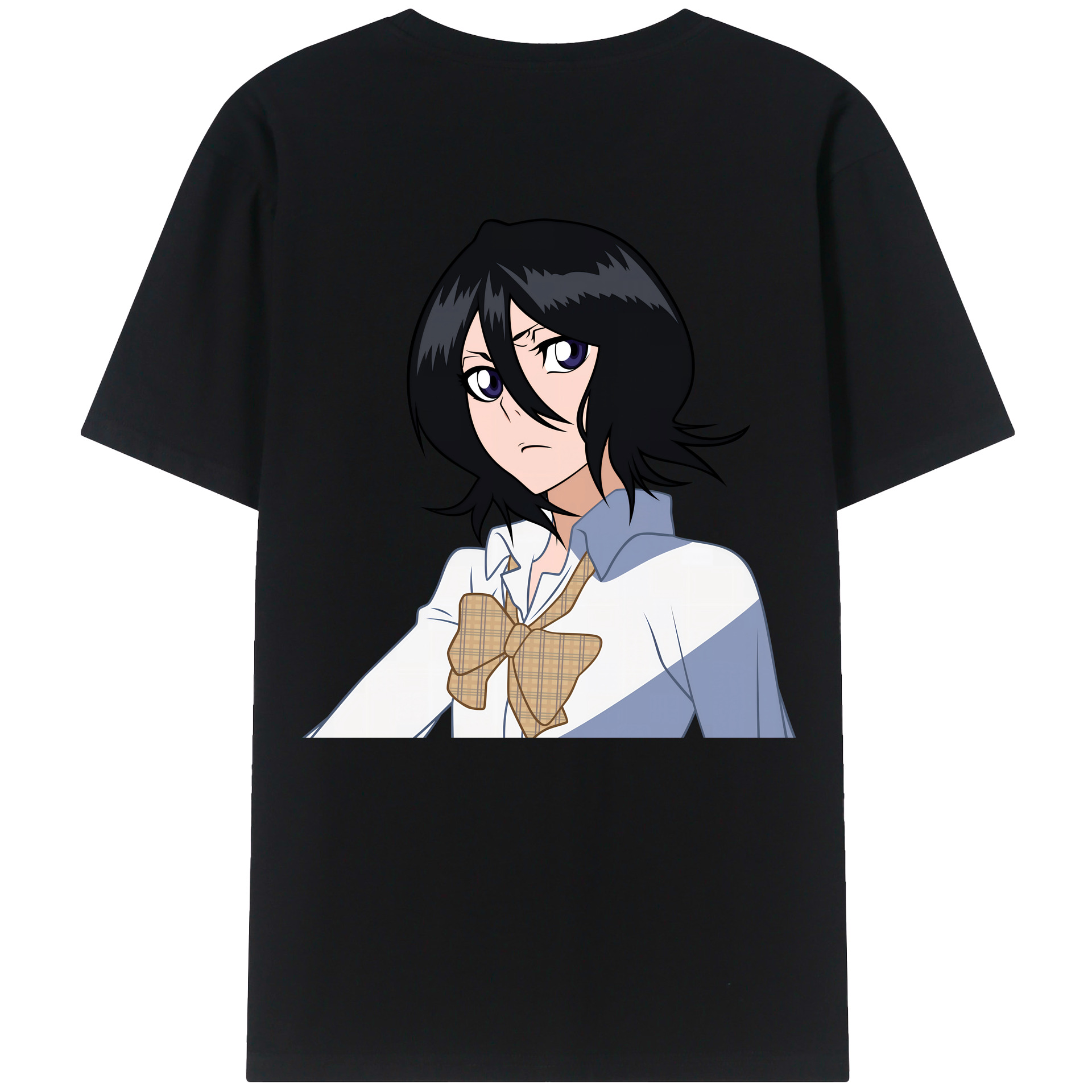 （画像用） ブリーチ 朽木ルキア BLEACH Kuchiki Rukia 綿100％ メンズ半袖Tシャツ（バックプリント） 通気性