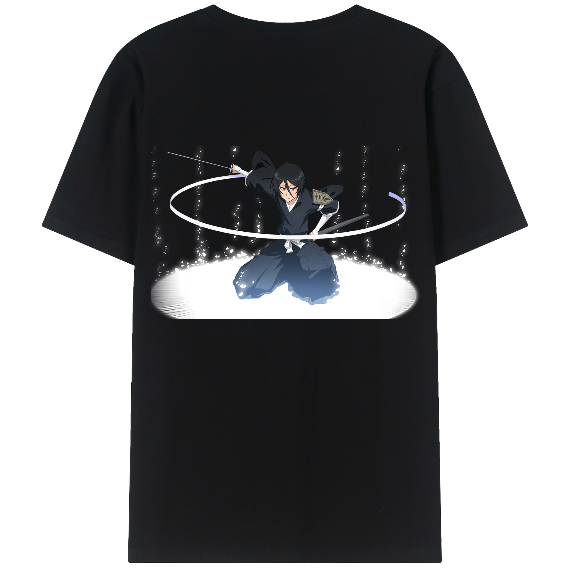 （画像用） ブリーチ 朽木ルキア BLEACH Kuchiki Rukia 綿100％ メンズ半袖Tシャツ（バックプリント） 通気性