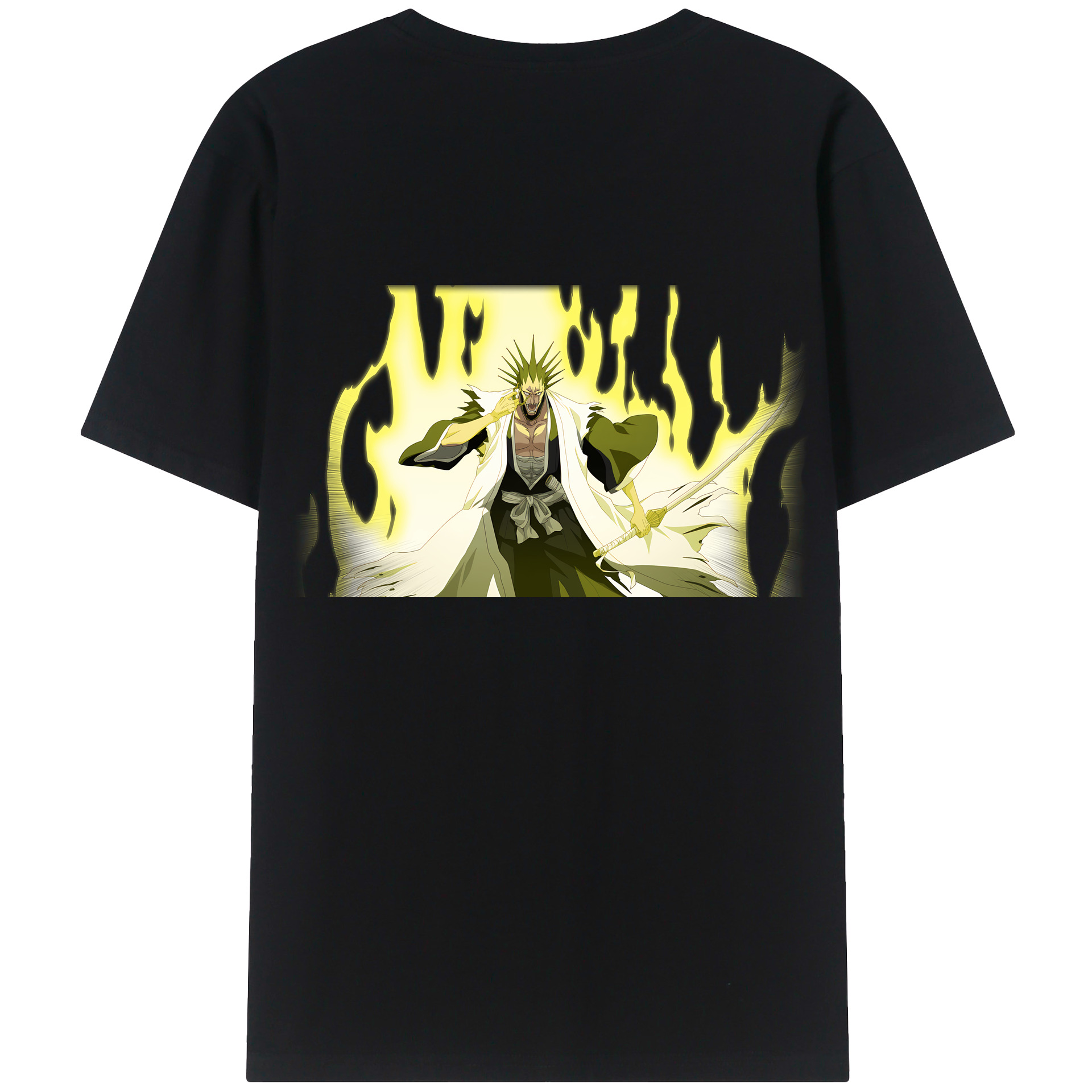 （画像用） ブリーチ ざらき けんぱち BLEACH Zaraki Kenpachi 綿100％ メンズ半袖Tシャツ（バックプリント） 通気性