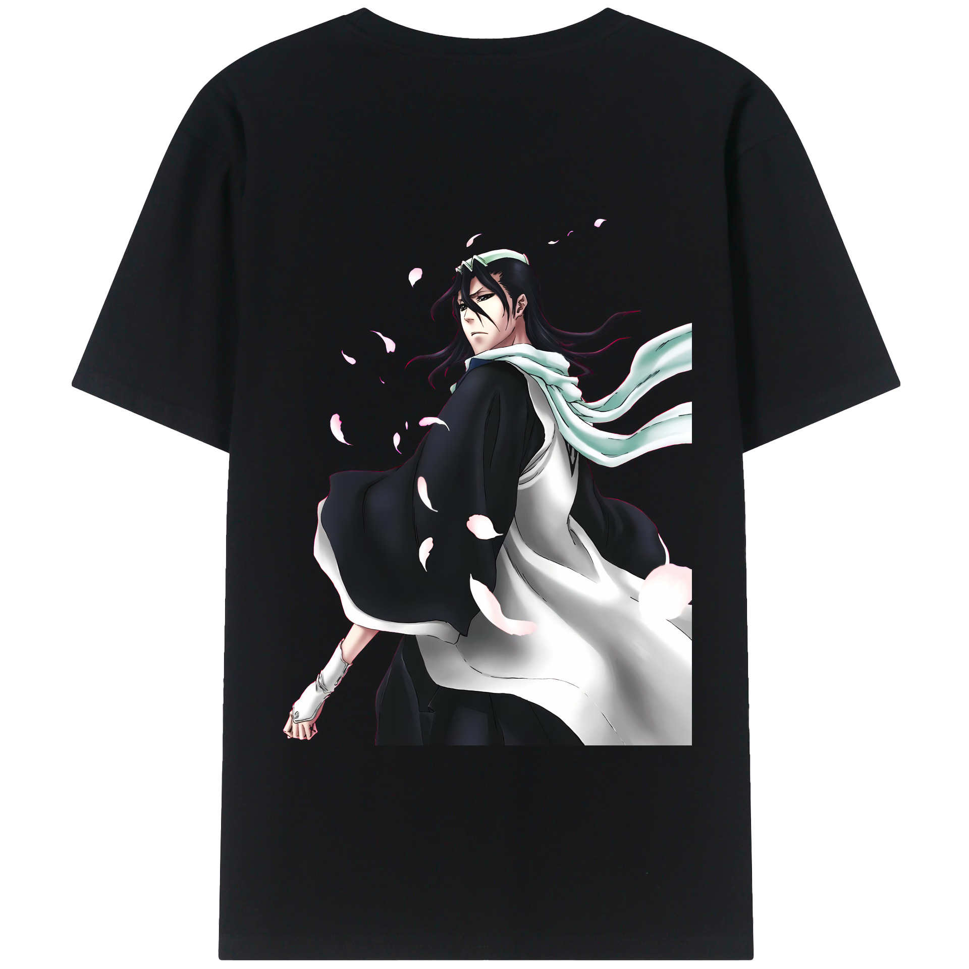 （画像用） ブリーチ くちき びゃくや BLEACH Kuchiki Byakuya 綿100％ メンズ半袖Tシャツ（バックプリント） 通気性