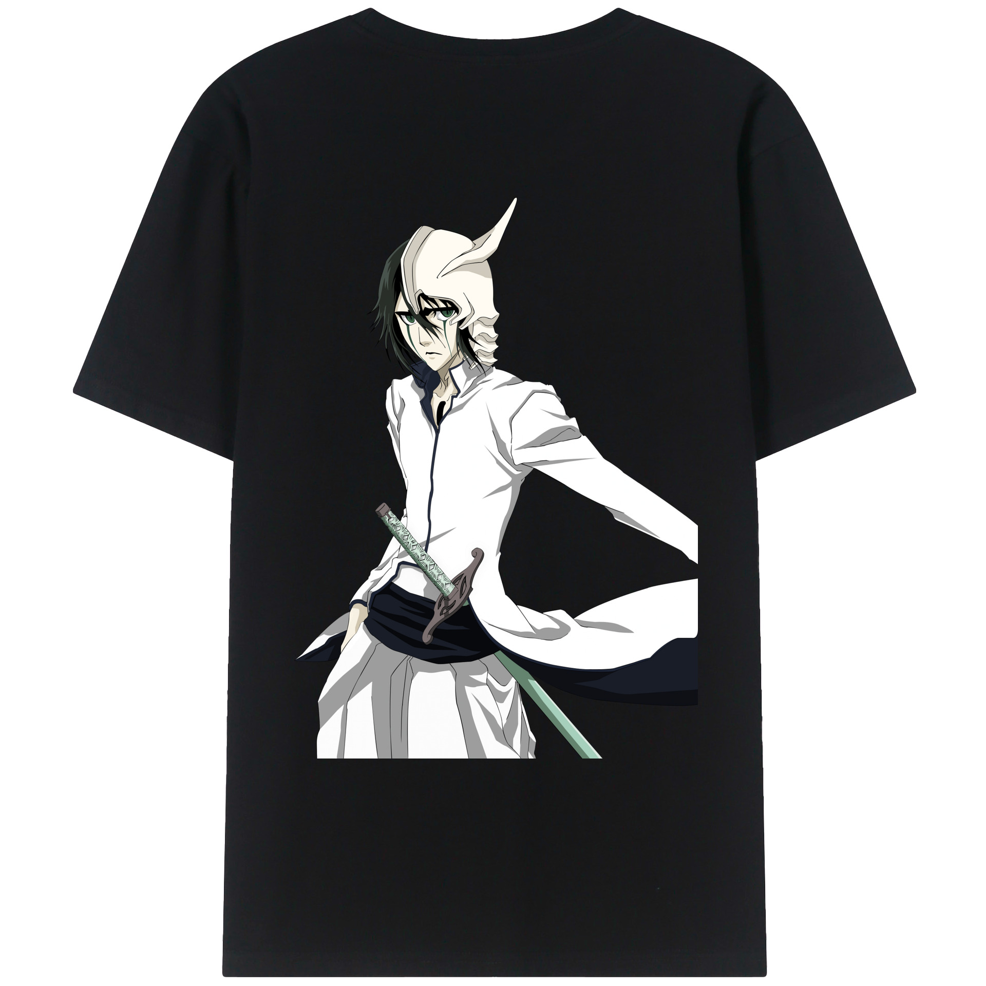 （画像用） ブリーチ ウルキオラ·シファー BLEACH Ulquiorra cifer 綿100％ メンズ半袖Tシャツ（バックプリント） 通気性