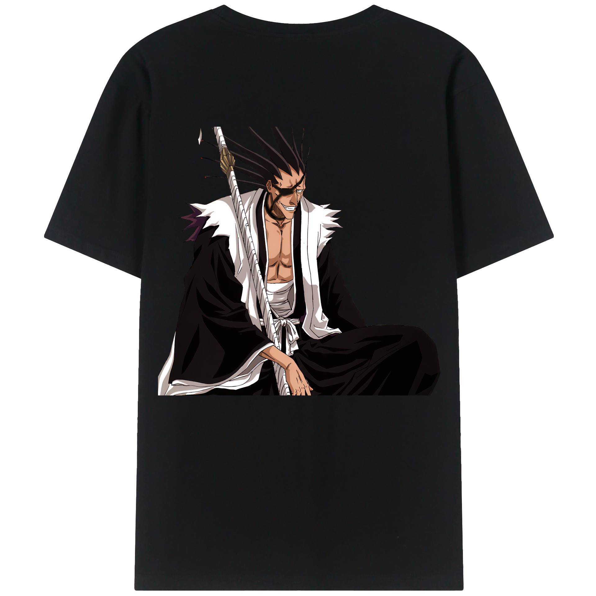 （画像用） ブリーチ ざらき けんぱち BLEACH Zaraki Kenpachi 綿100％ メンズ半袖Tシャツ（バックプリント） 通気性