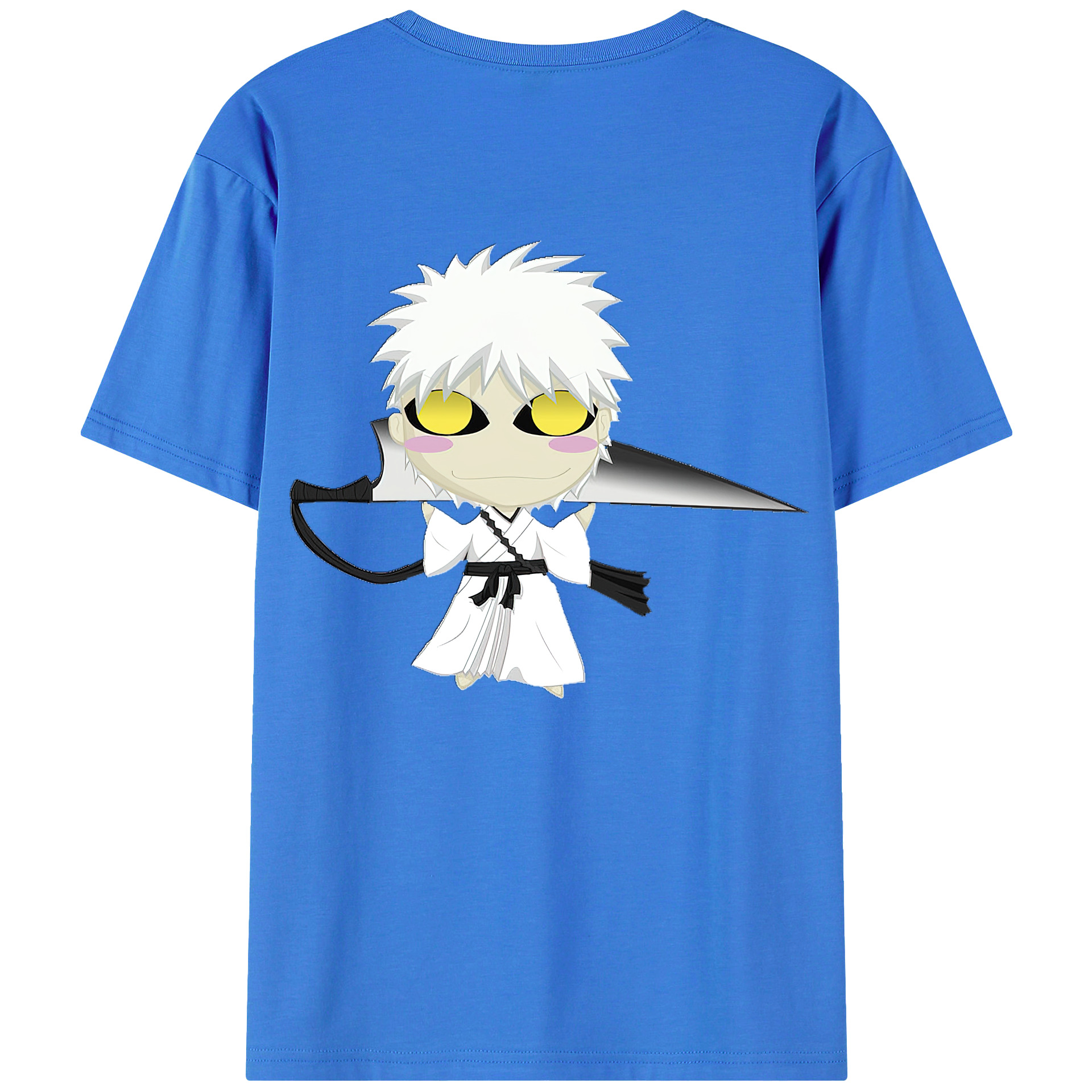（画像用） ブリーチ 黒崎一護（くろさき いちご）BLEACH Kurosaki Ichigo 綿100％ メンズ半袖Tシャツ（バックプリント） 通気性