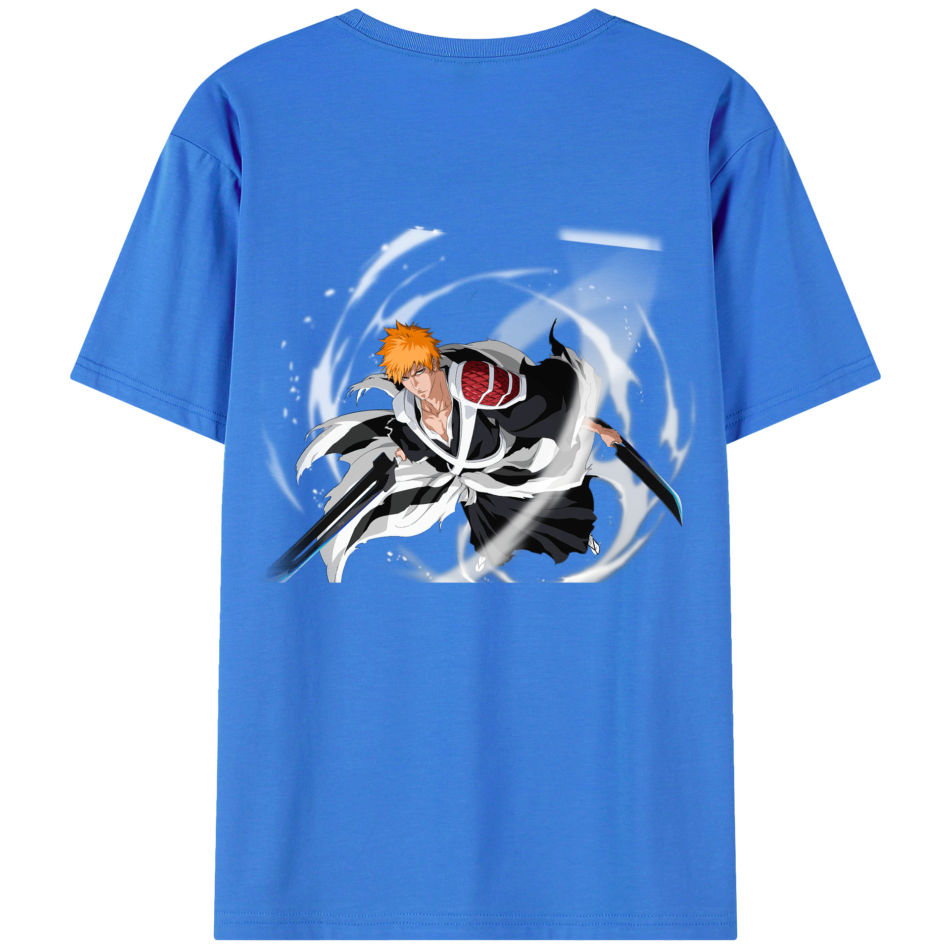 （画像用） ブリーチ 黒崎一護（くろさき いちご）BLEACH Kurosaki Ichigo 綿100％ メンズ半袖Tシャツ（バックプリント） 通気性