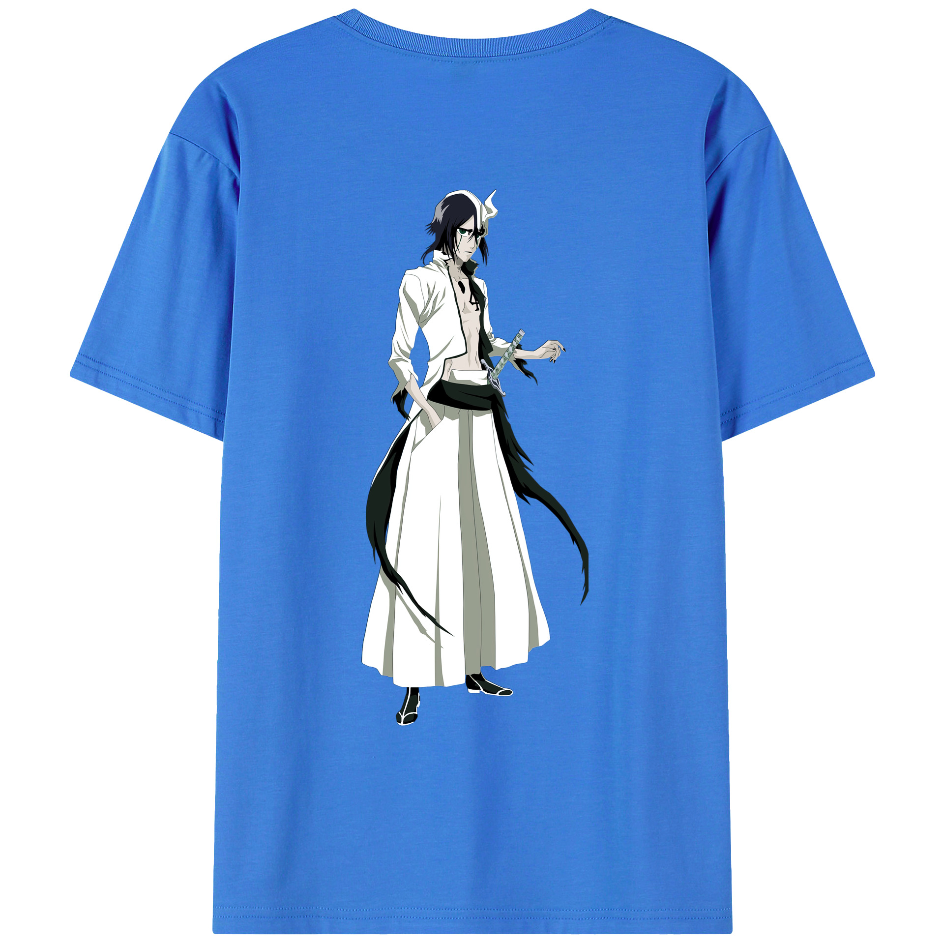 （画像用） ブリーチ ウルキオラ·シファー BLEACH Ulquiorra cifer 綿100％ メンズ半袖Tシャツ（バックプリント） 通気性