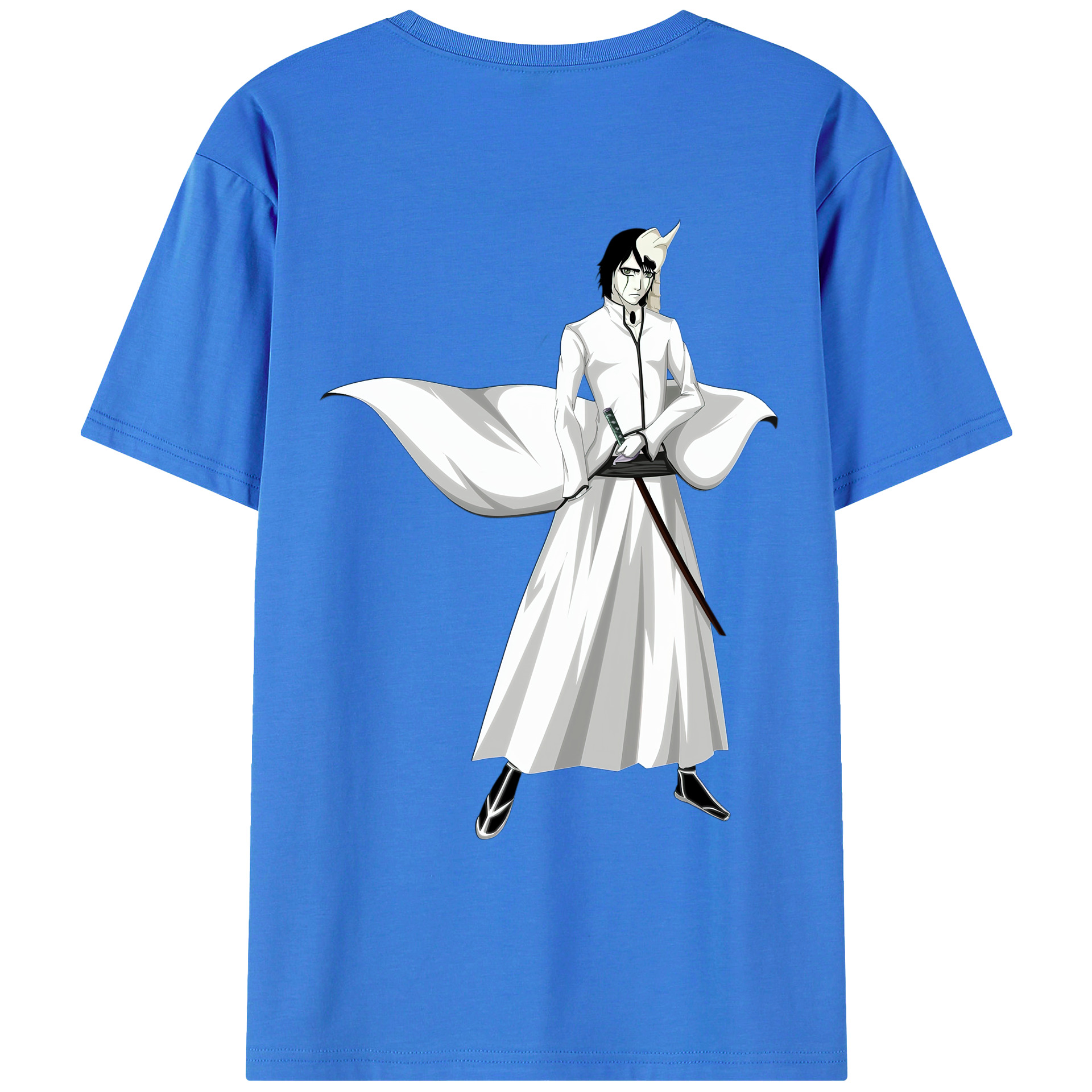 （画像用） ブリーチ ウルキオラ·シファー BLEACH Ulquiorra cifer 綿100％ メンズ半袖Tシャツ（バックプリント） 通気性