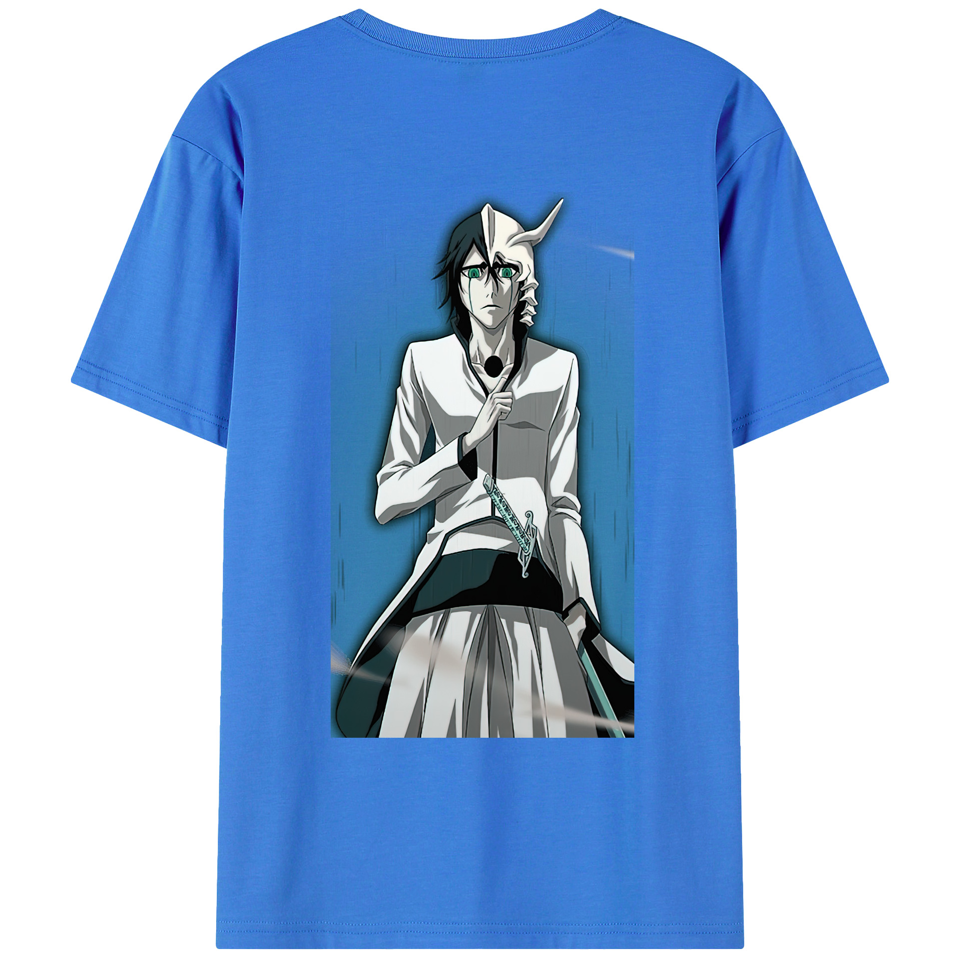 （画像用） ブリーチ ウルキオラ·シファー BLEACH Ulquiorra cifer 綿100％ メンズ半袖Tシャツ（バックプリント） 通気性