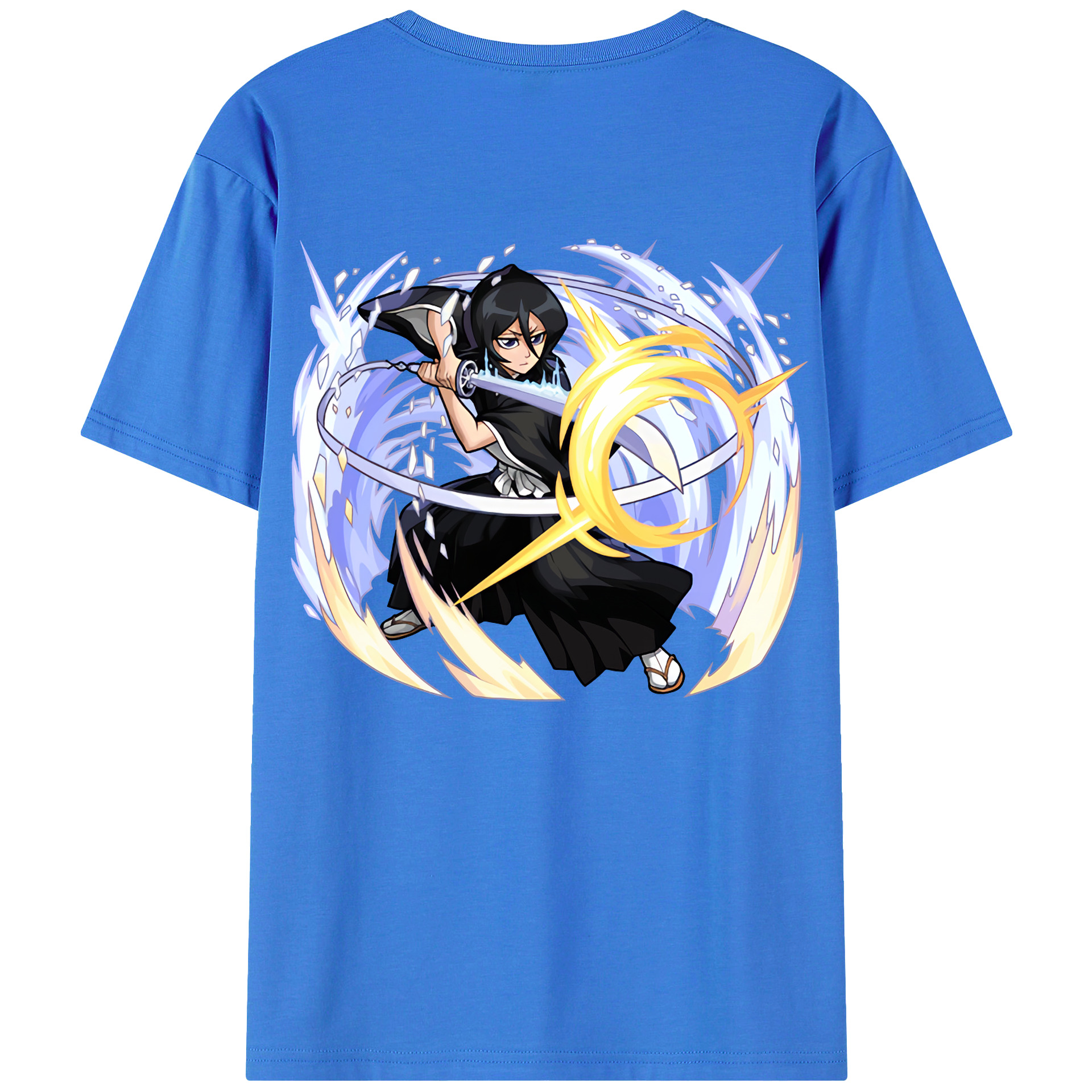 （画像用） ブリーチ 朽木ルキア BLEACH Kuchiki Rukia 綿100％ メンズ半袖Tシャツ（バックプリント） 通気性