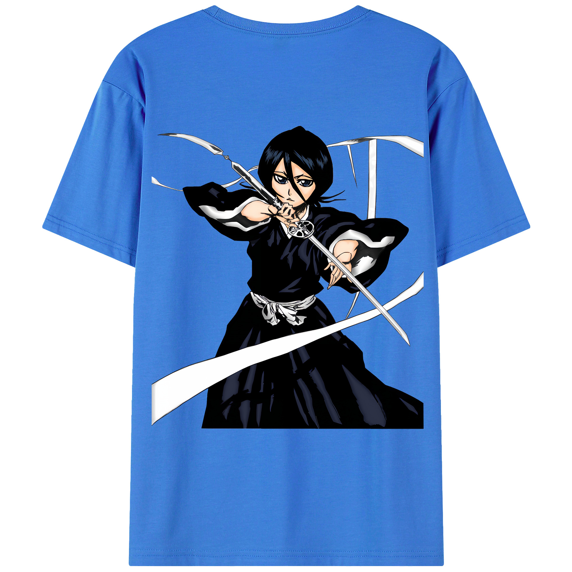 （画像用） ブリーチ 朽木ルキア BLEACH Kuchiki Rukia 綿100％ メンズ半袖Tシャツ（バックプリント） 通気性