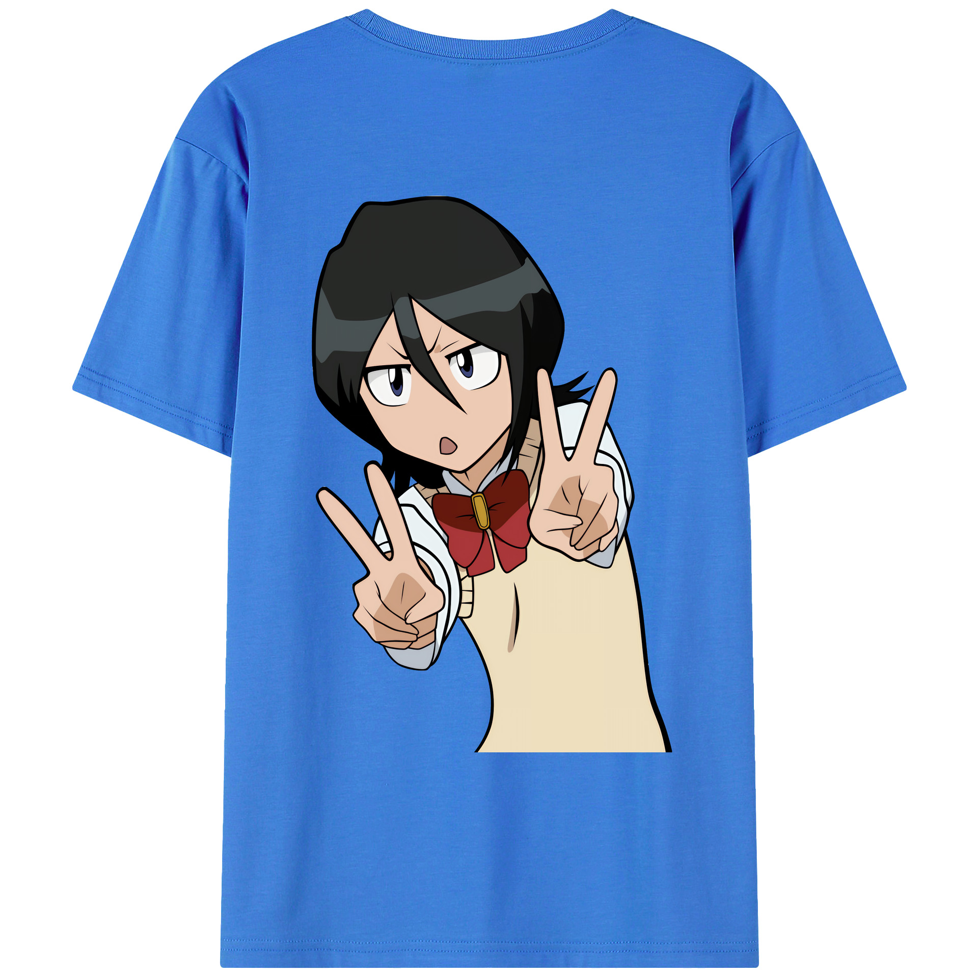 （画像用） ブリーチ 朽木ルキア BLEACH Kuchiki Rukia 綿100％ メンズ半袖Tシャツ（バックプリント） 通気性