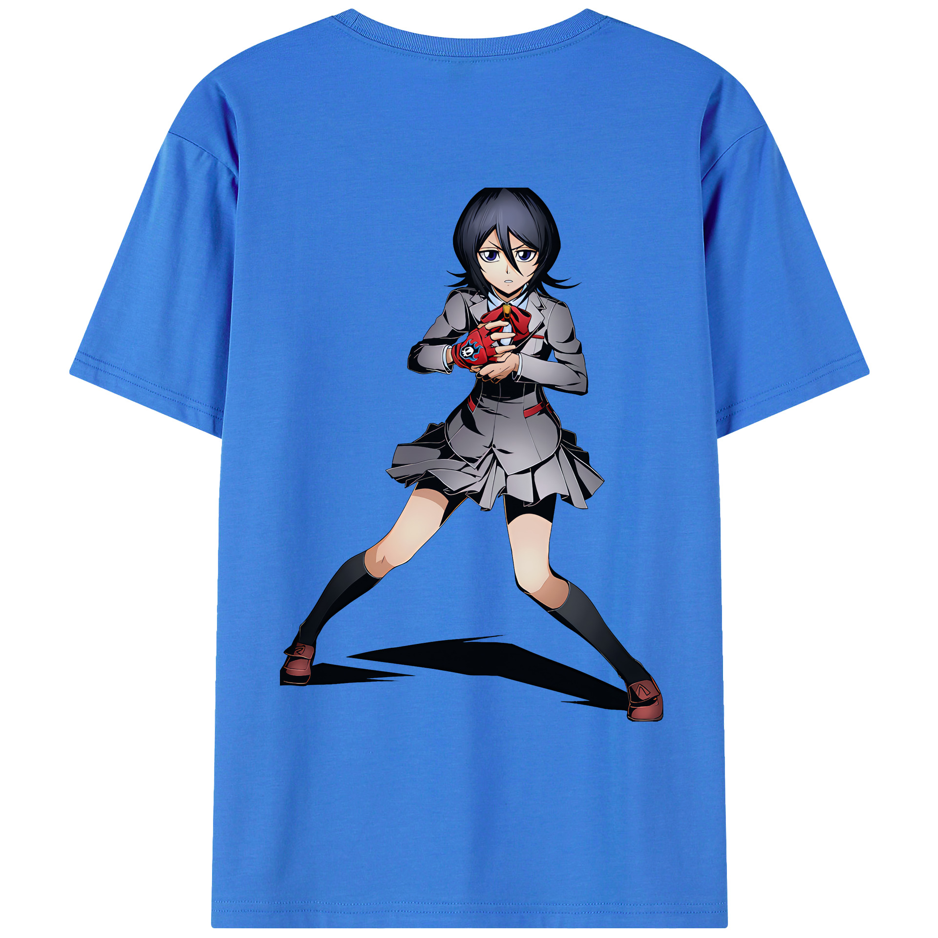（画像用） ブリーチ 朽木ルキア BLEACH Kuchiki Rukia 綿100％ メンズ半袖Tシャツ（バックプリント） 通気性