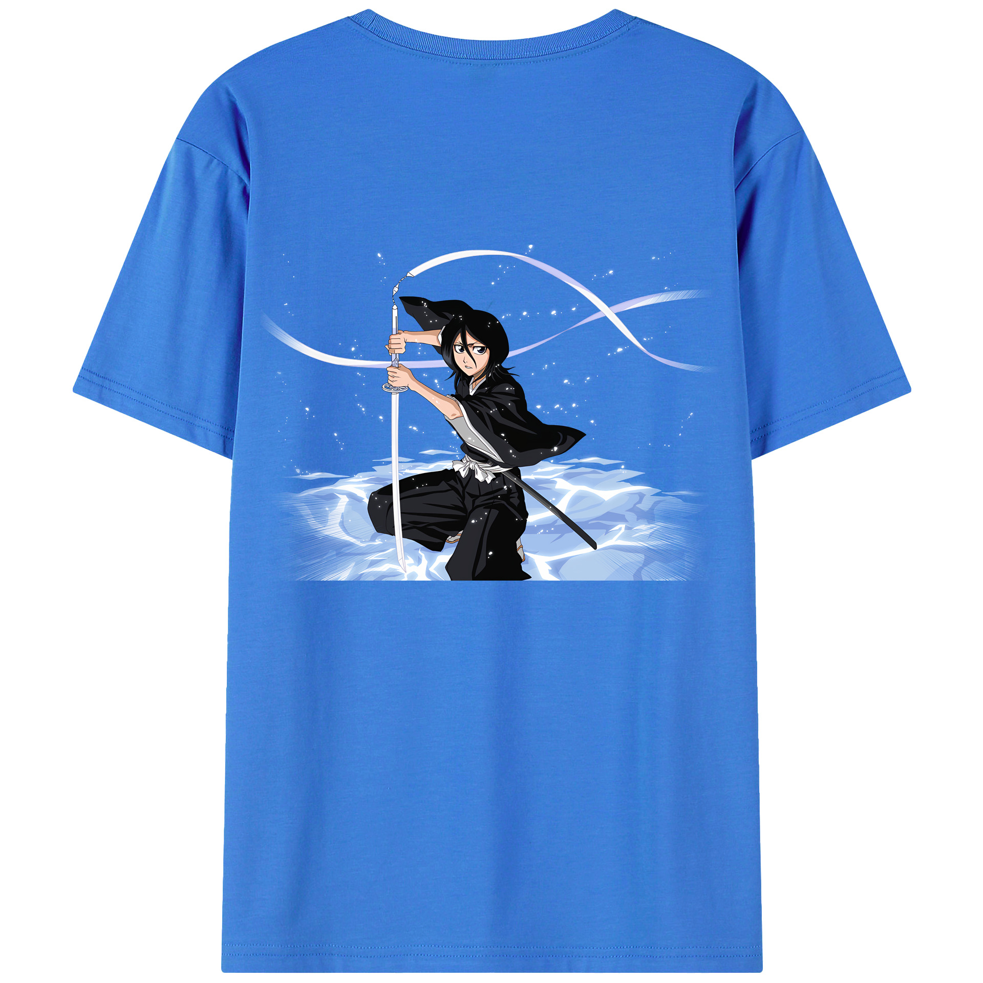 （画像用） ブリーチ 朽木ルキア BLEACH Kuchiki Rukia 綿100％ メンズ半袖Tシャツ（バックプリント） 通気性