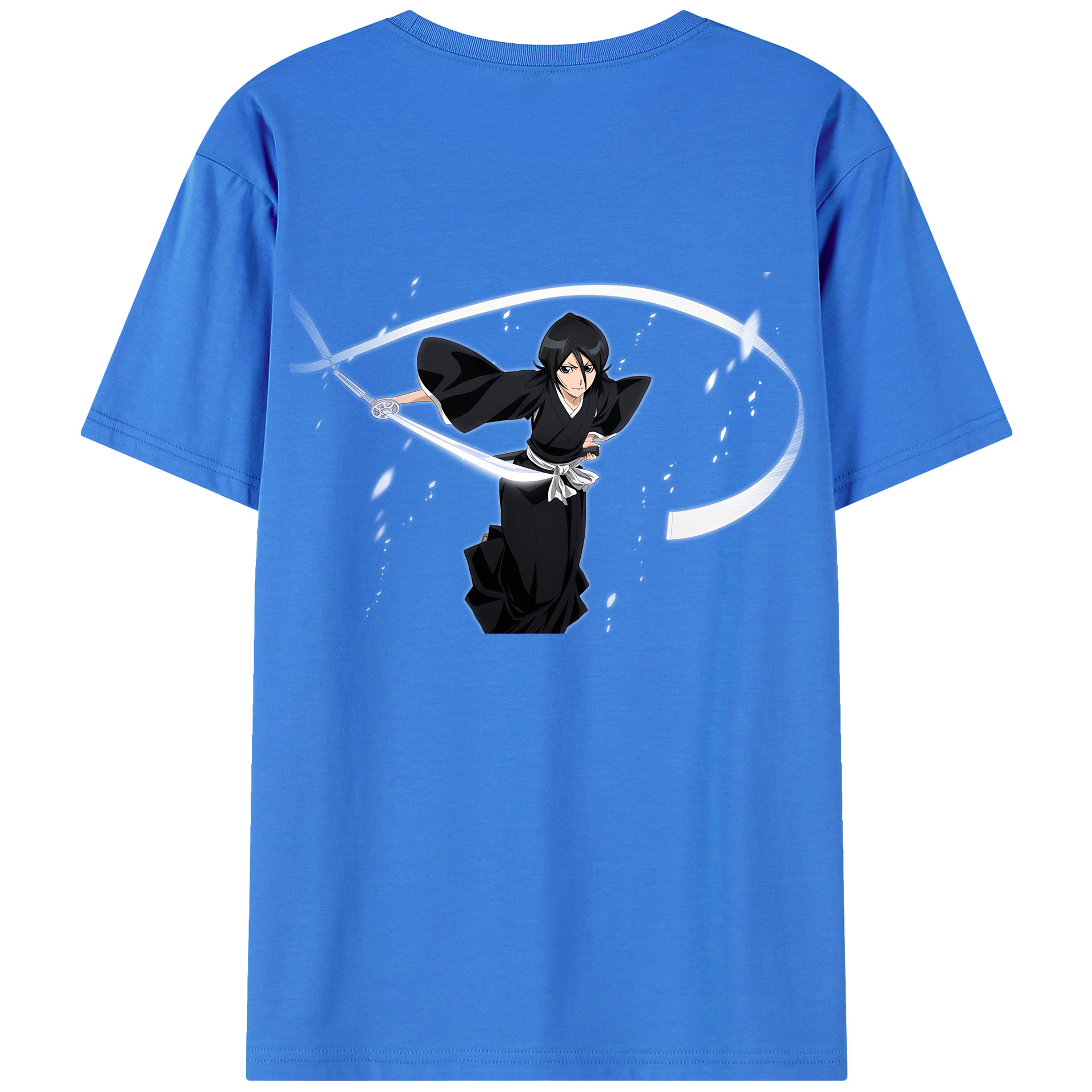 （画像用） ブリーチ 朽木ルキア BLEACH Kuchiki Rukia 綿100％ メンズ半袖Tシャツ（バックプリント） 通気性