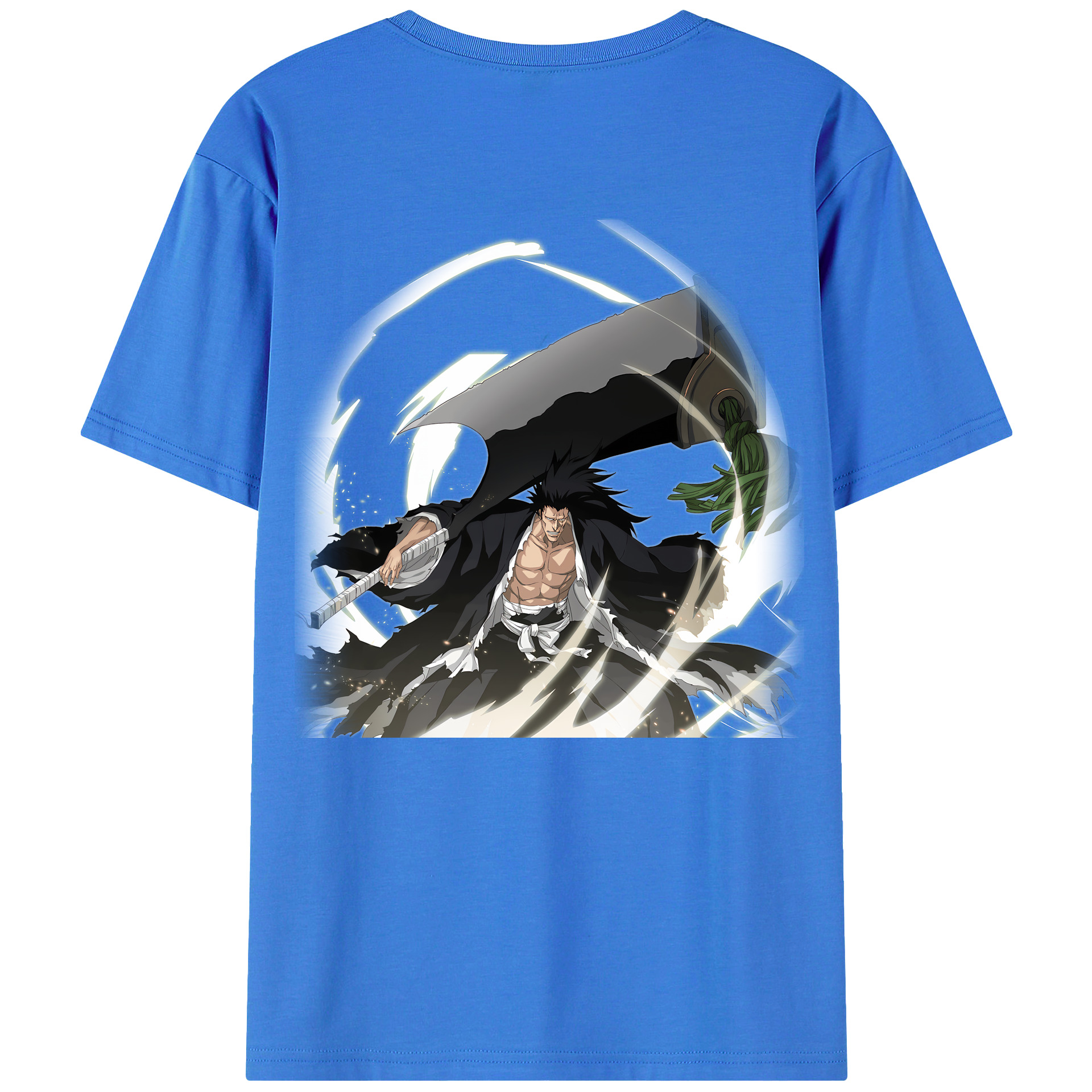（画像用） ブリーチ ざらき けんぱち BLEACH Zaraki Kenpachi 綿100％ メンズ半袖Tシャツ（バックプリント） 通気性