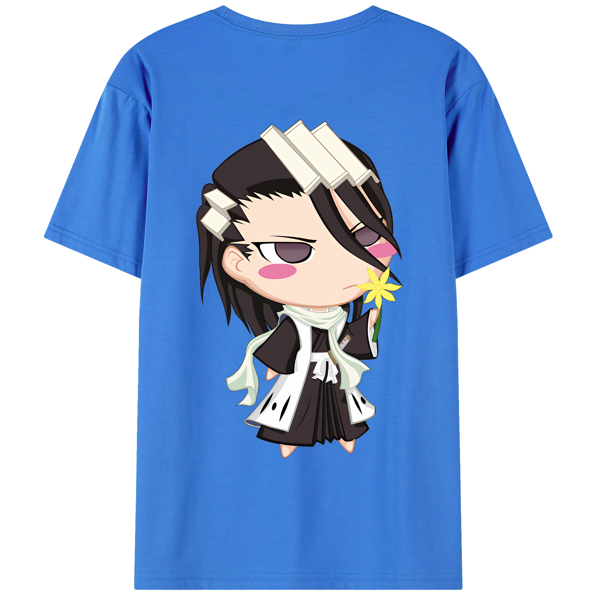（画像用） ブリーチ くちき びゃくや BLEACH Kuchiki Byakuya 綿100％ メンズ半袖Tシャツ（バックプリント） 通気性
