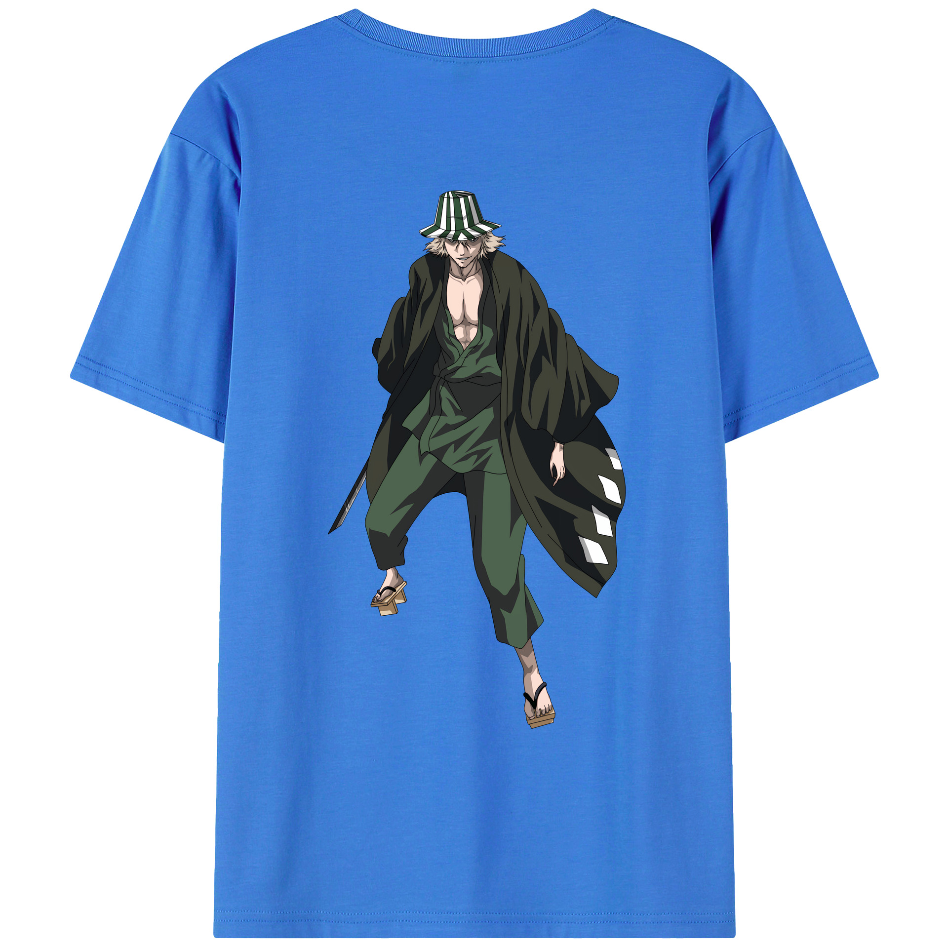 （画像用） "ブリーチ 浦原 喜助（うらはら きすけ） BLEACH Urahara Kisuke " 綿100％ メンズ半袖Tシャツ（バックプリント） 通気性