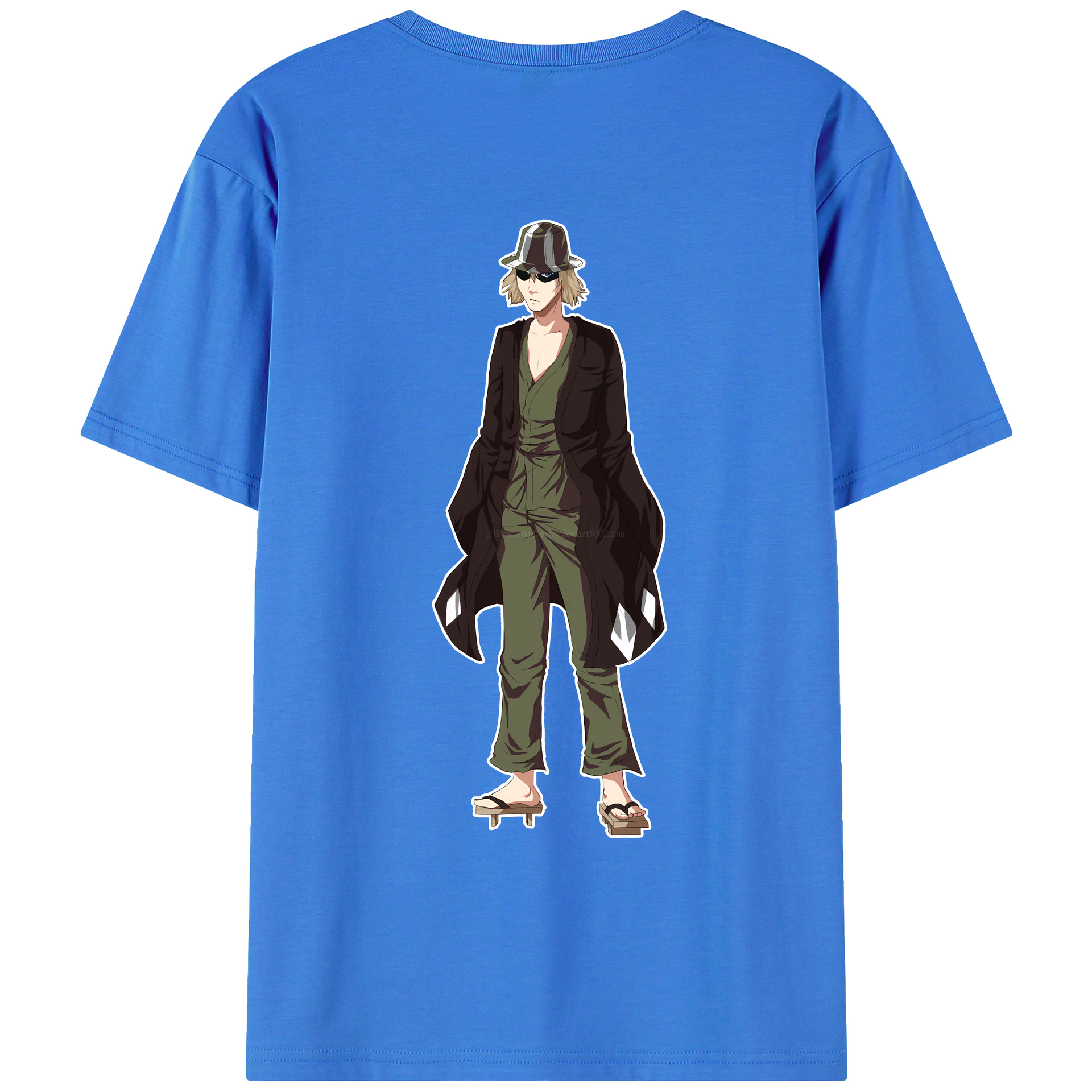 （画像用） "ブリーチ 浦原 喜助（うらはら きすけ） BLEACH Urahara Kisuke " 綿100％ メンズ半袖Tシャツ（バックプリント） 通気性