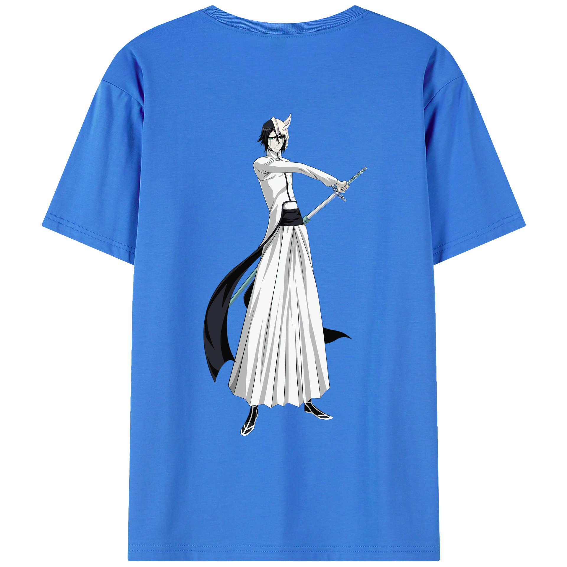 （画像用） ブリーチ ウルキオラ·シファー BLEACH Ulquiorra cifer 綿100％ メンズ半袖Tシャツ（バックプリント） 通気性