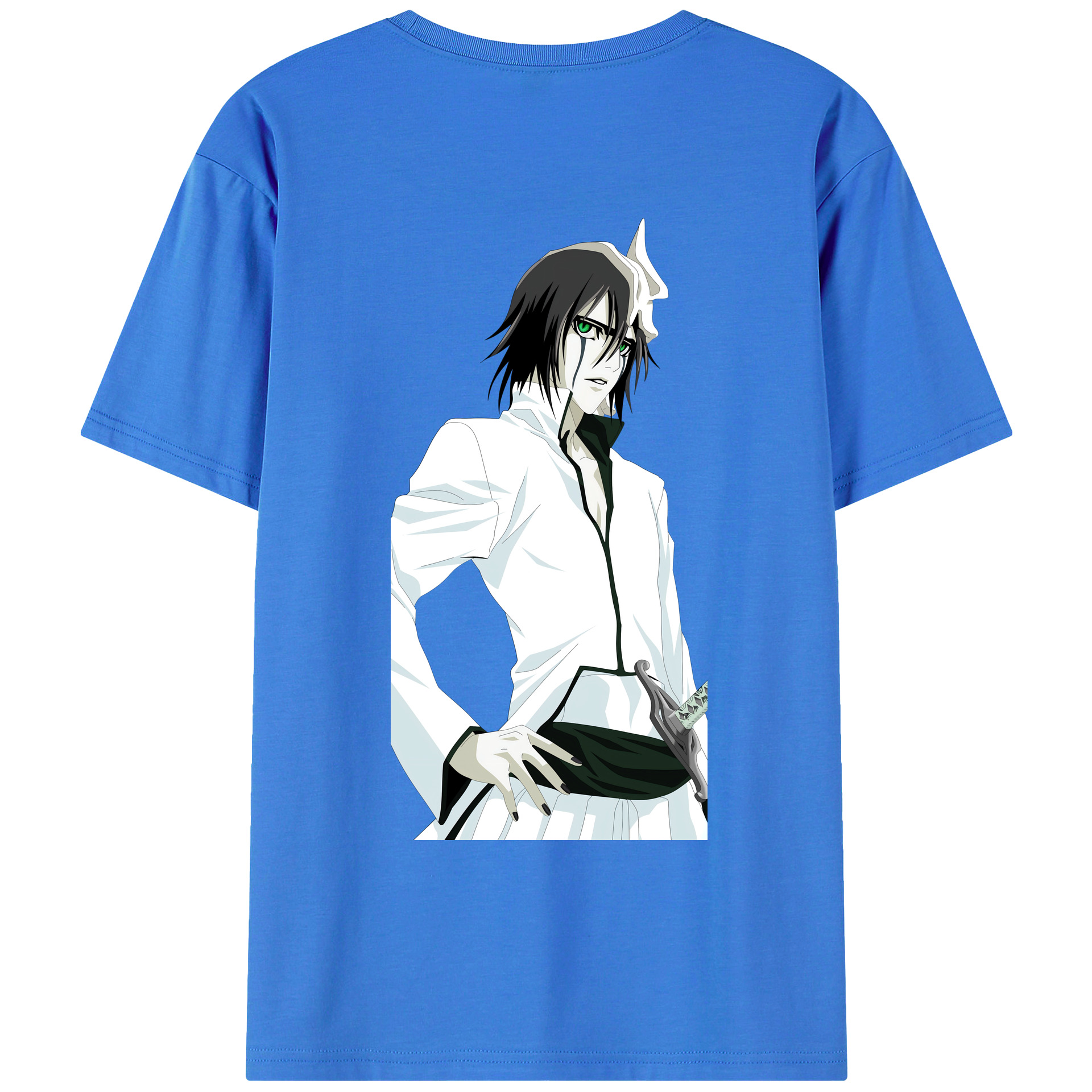 （画像用） ブリーチ ウルキオラ·シファー BLEACH Ulquiorra cifer 綿100％ メンズ半袖Tシャツ（バックプリント） 通気性