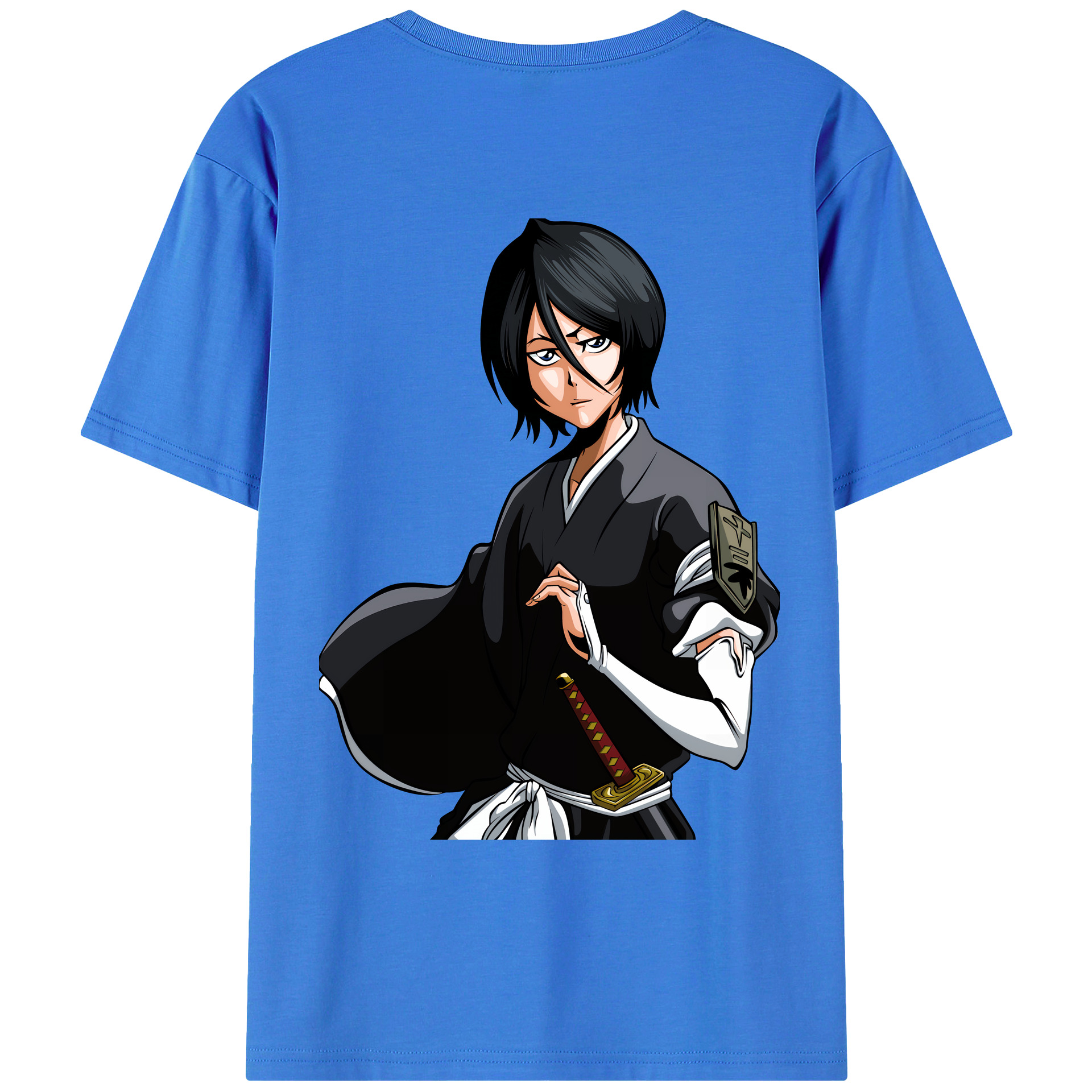 （画像用） ブリーチ 朽木ルキア BLEACH Kuchiki Rukia 綿100％ メンズ半袖Tシャツ（バックプリント） 通気性