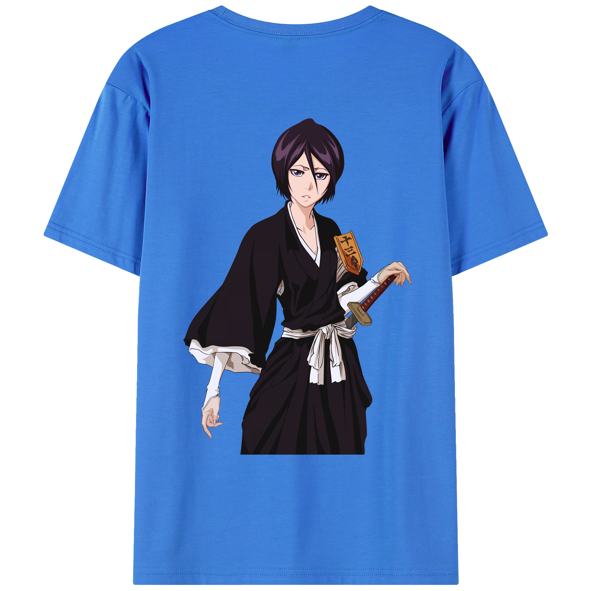 （画像用） ブリーチ 朽木ルキア BLEACH Kuchiki Rukia 綿100％ メンズ半袖Tシャツ（バックプリント） 通気性