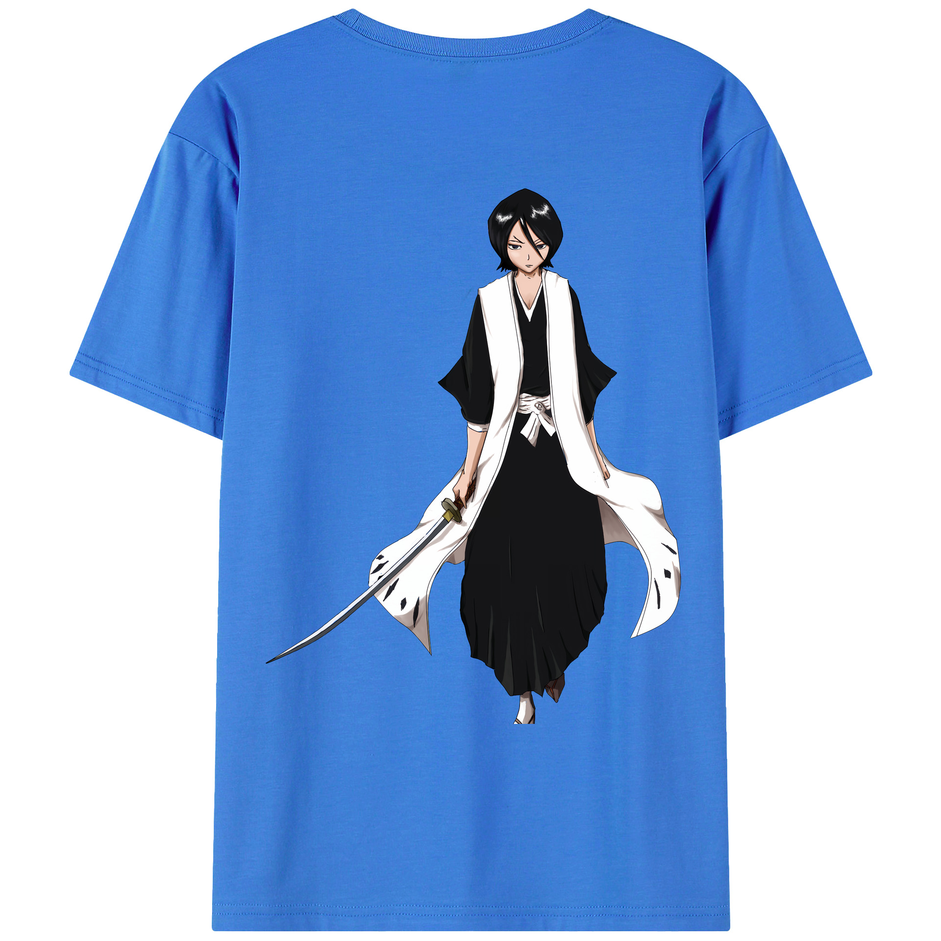 （画像用） ブリーチ 朽木ルキア BLEACH Kuchiki Rukia 綿100％ メンズ半袖Tシャツ（バックプリント） 通気性
