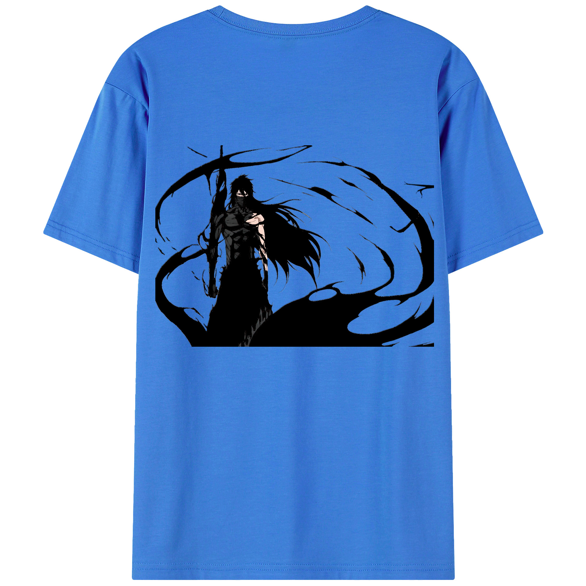 （画像用） ブリーチ 黒崎一護（くろさき いちご）BLEACH Kurosaki Ichigo 綿100％ メンズ半袖Tシャツ（バックプリント） 通気性