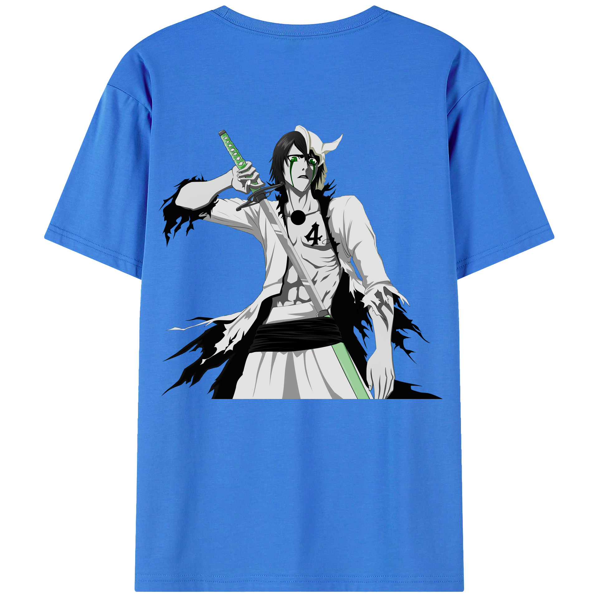 （画像用） ブリーチ ウルキオラ·シファー BLEACH Ulquiorra cifer 綿100％ メンズ半袖Tシャツ（バックプリント） 通気性