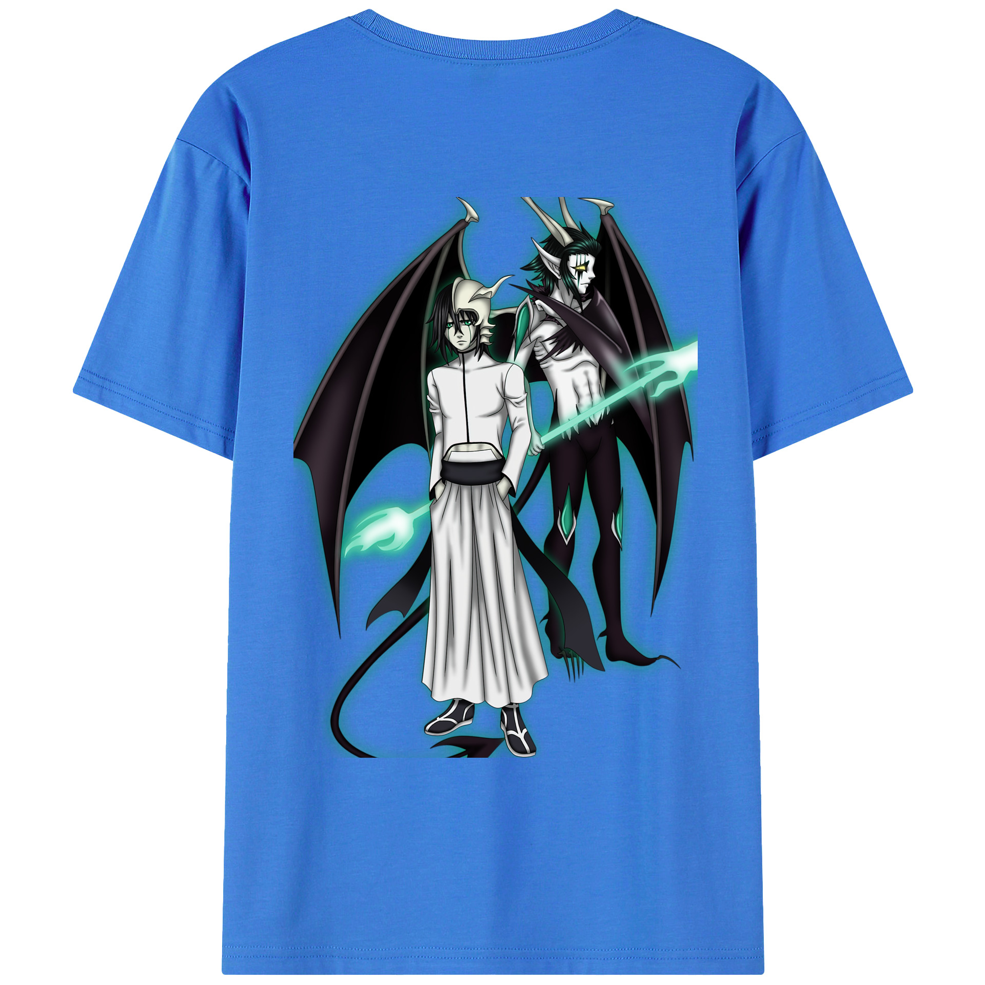 （画像用） ブリーチ ウルキオラ·シファー BLEACH Ulquiorra cifer 綿100％ メンズ半袖Tシャツ（バックプリント） 通気性