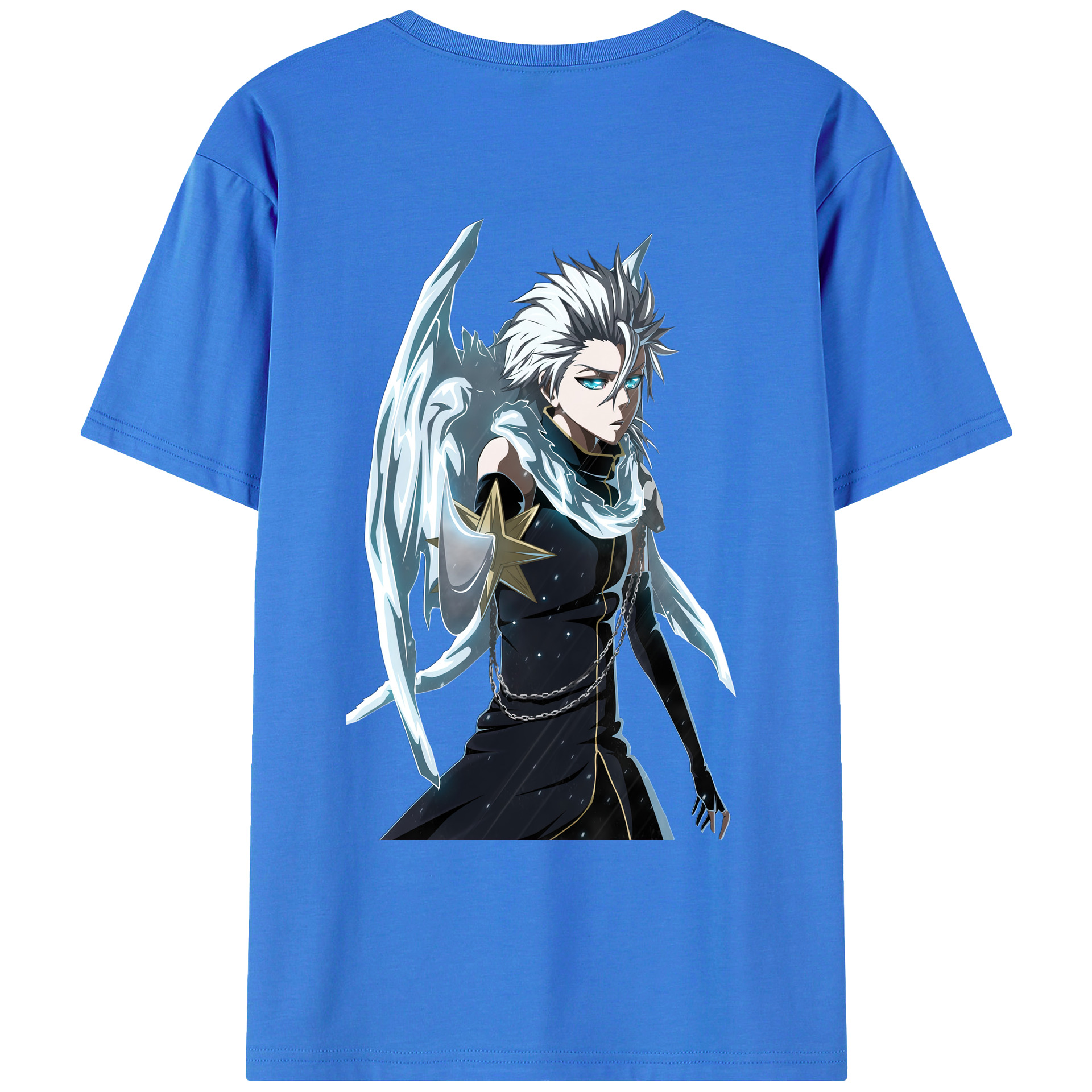 （画像用） ブリーチ 日番谷冬獅郎（ひつがや とうしろう） BLEACH Hitsugaya Toushirou 綿100％ メンズ半袖Tシャツ（バックプリント） 通気性