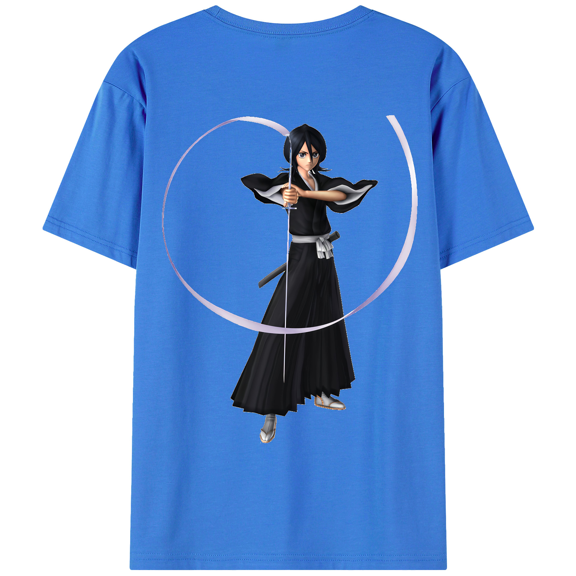 （画像用） ブリーチ 朽木ルキア BLEACH Kuchiki Rukia 綿100％ メンズ半袖Tシャツ（バックプリント） 通気性