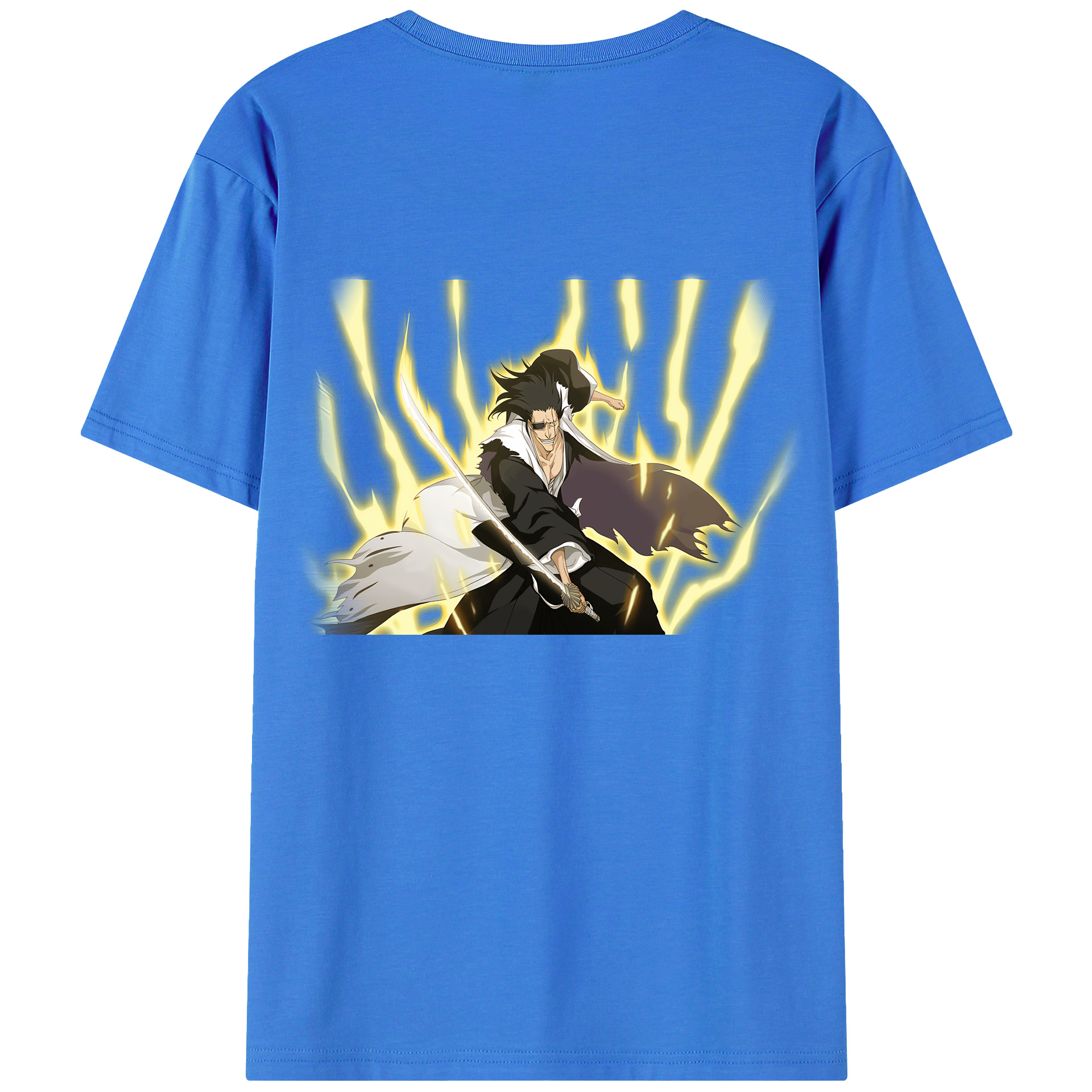 （画像用） ブリーチ ざらき けんぱち BLEACH Zaraki Kenpachi 綿100％ メンズ半袖Tシャツ（バックプリント） 通気性