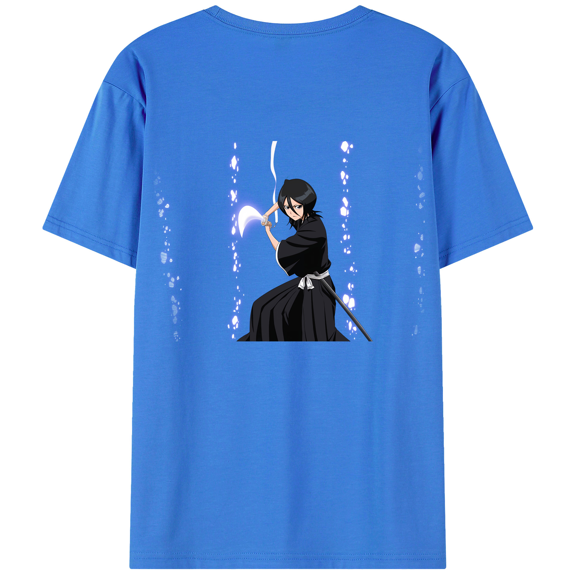 （画像用） ブリーチ 朽木ルキア BLEACH Kuchiki Rukia 綿100％ メンズ半袖Tシャツ（バックプリント） 通気性