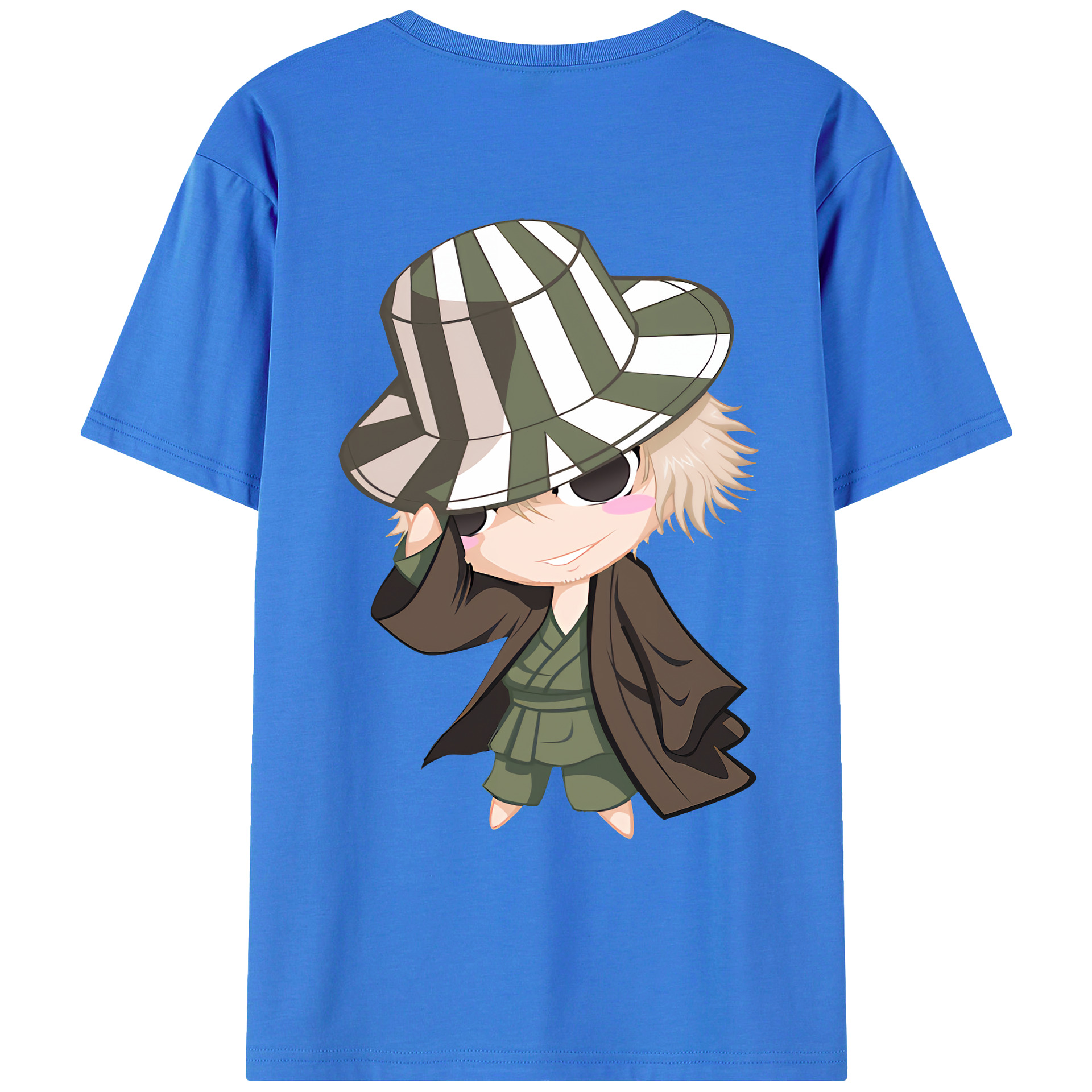 （画像用） "ブリーチ 浦原 喜助（うらはら きすけ） BLEACH Urahara Kisuke " 綿100％ メンズ半袖Tシャツ（バックプリント） 通気性