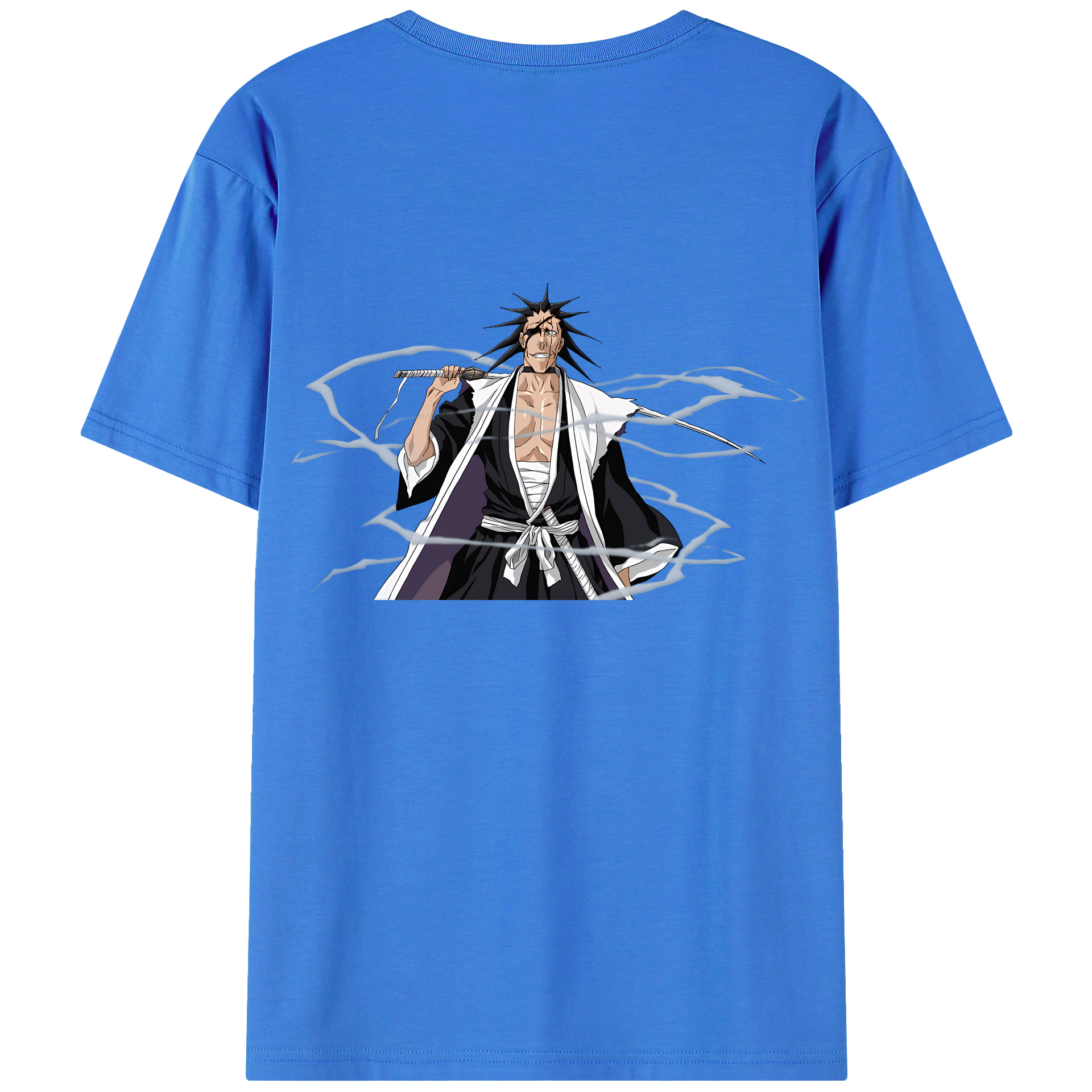 （画像用） ブリーチ ざらき けんぱち BLEACH Zaraki Kenpachi 綿100％ メンズ半袖Tシャツ（バックプリント） 通気性