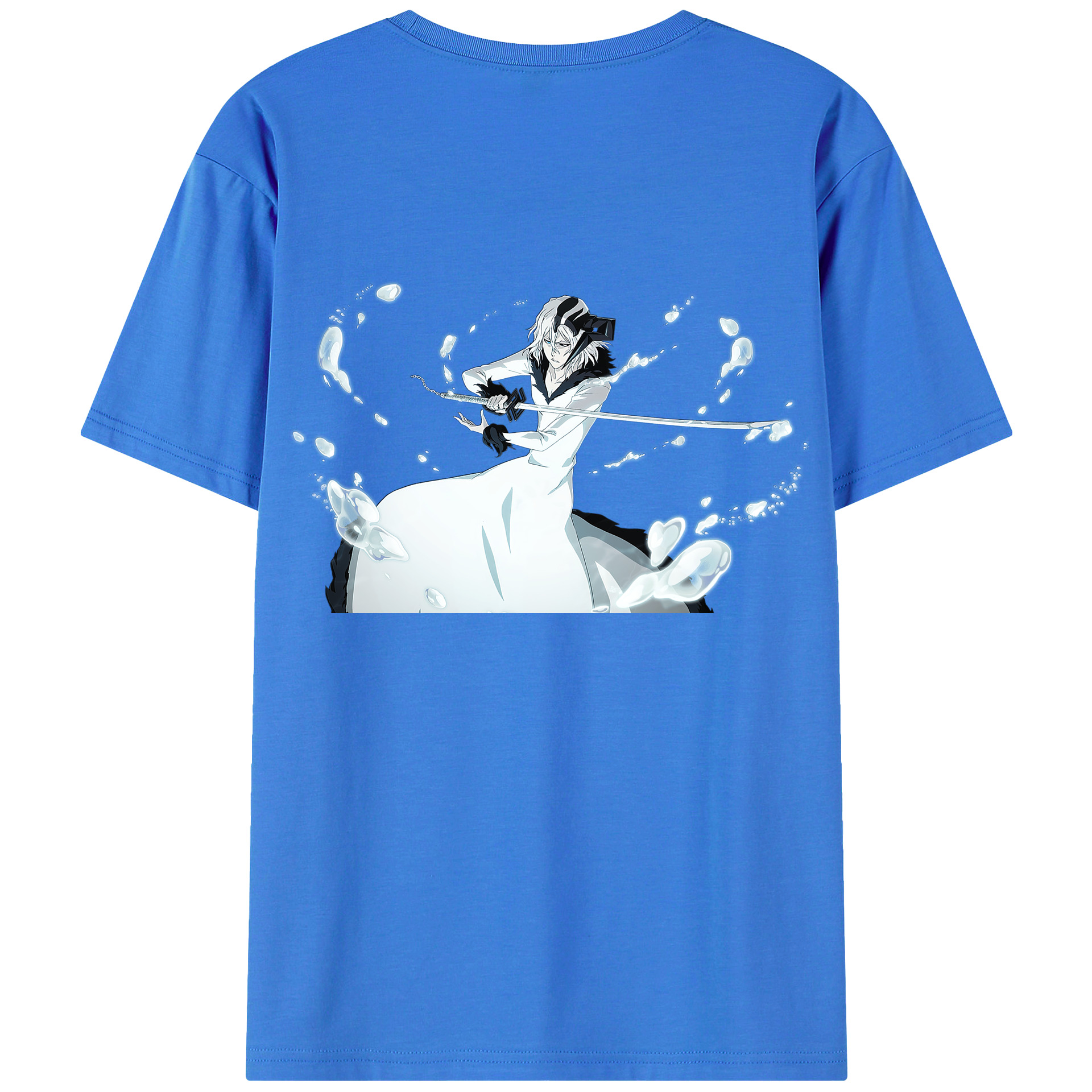 （画像用） ブリーチ 黒崎一護（くろさき いちご）BLEACH Kurosaki Ichigo 綿100％ メンズ半袖Tシャツ（バックプリント） 通気性