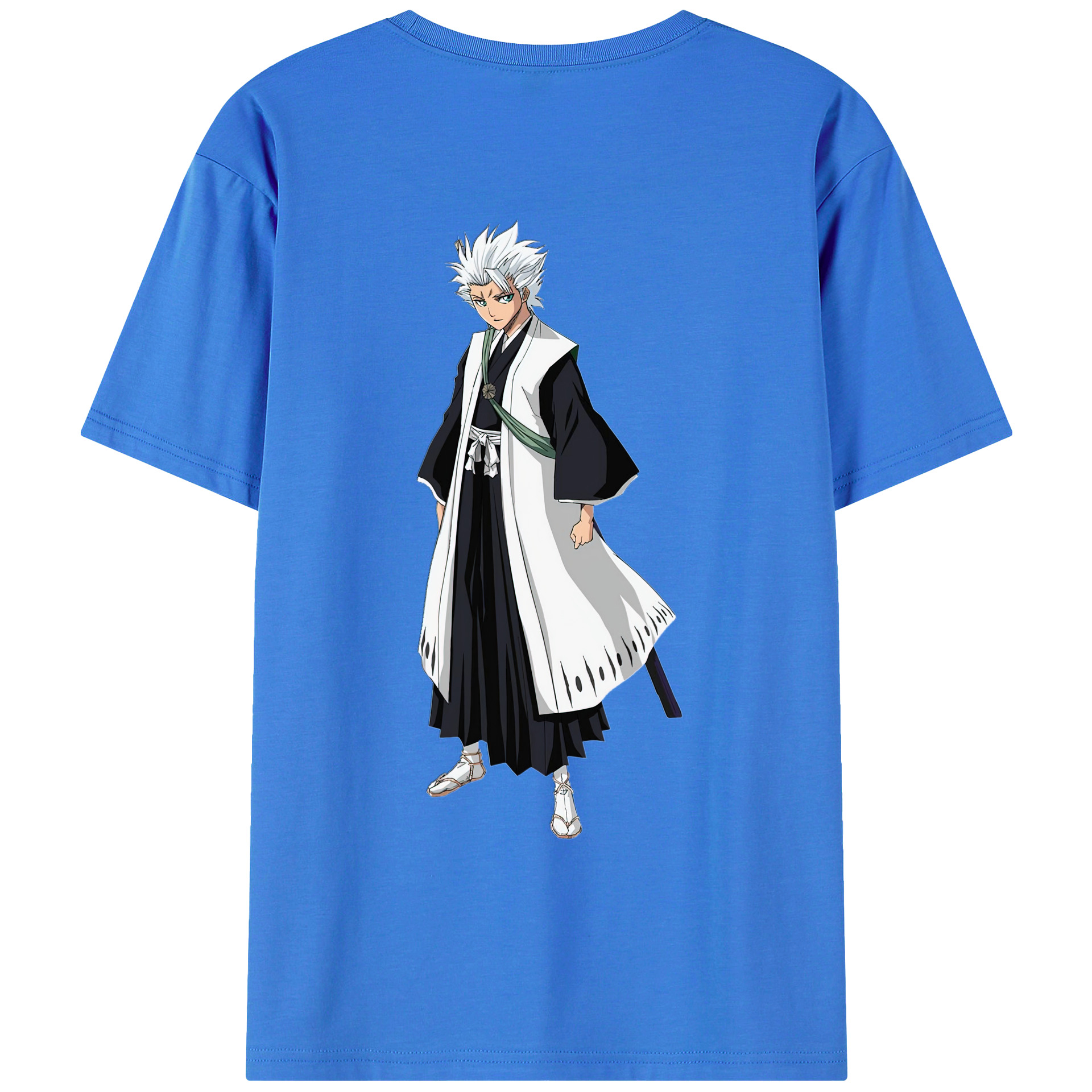 （画像用） ブリーチ 日番谷冬獅郎（ひつがや とうしろう） BLEACH Hitsugaya Toushirou 綿100％ メンズ半袖Tシャツ（バックプリント） 通気性