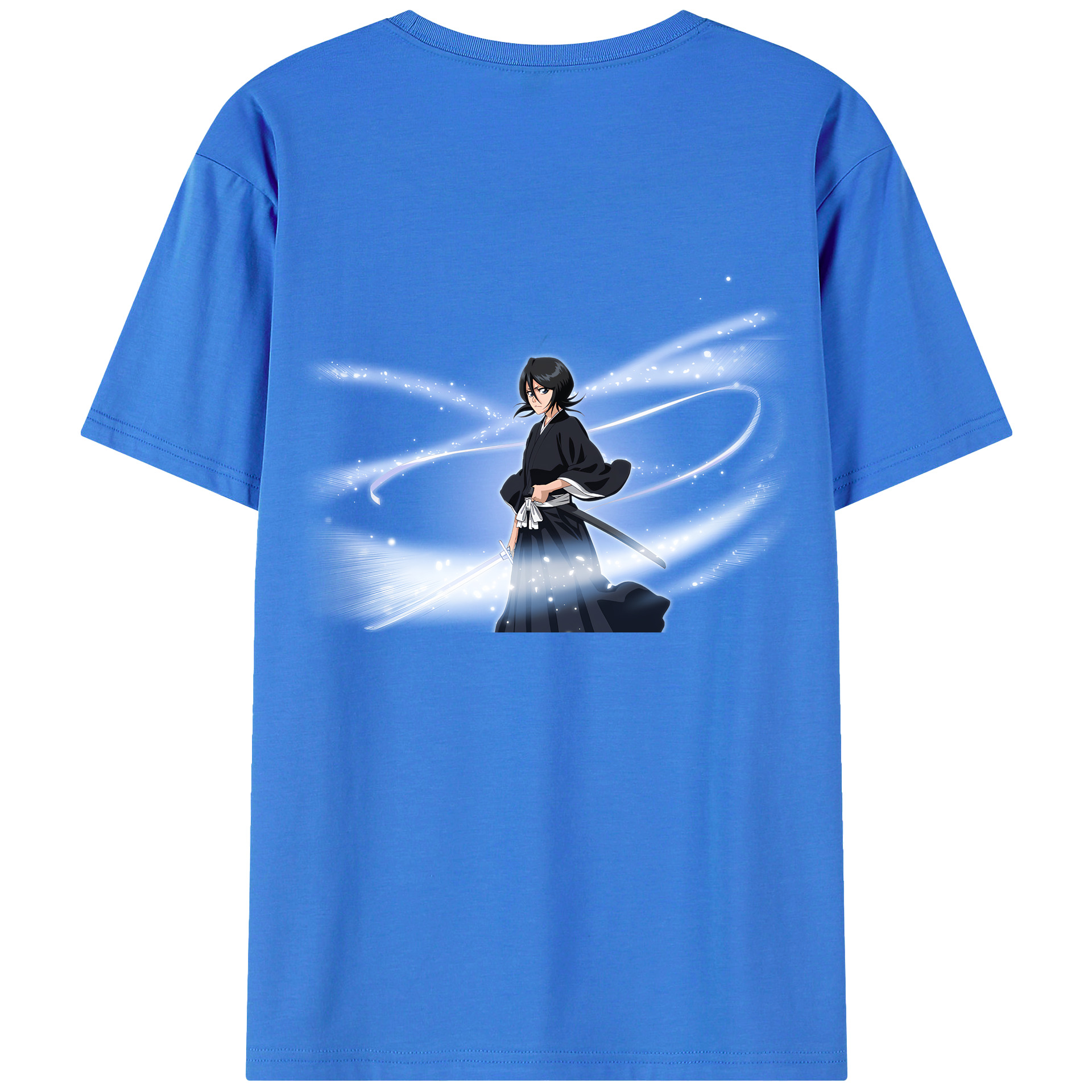 （画像用） ブリーチ 朽木ルキア BLEACH Kuchiki Rukia 綿100％ メンズ半袖Tシャツ（バックプリント） 通気性