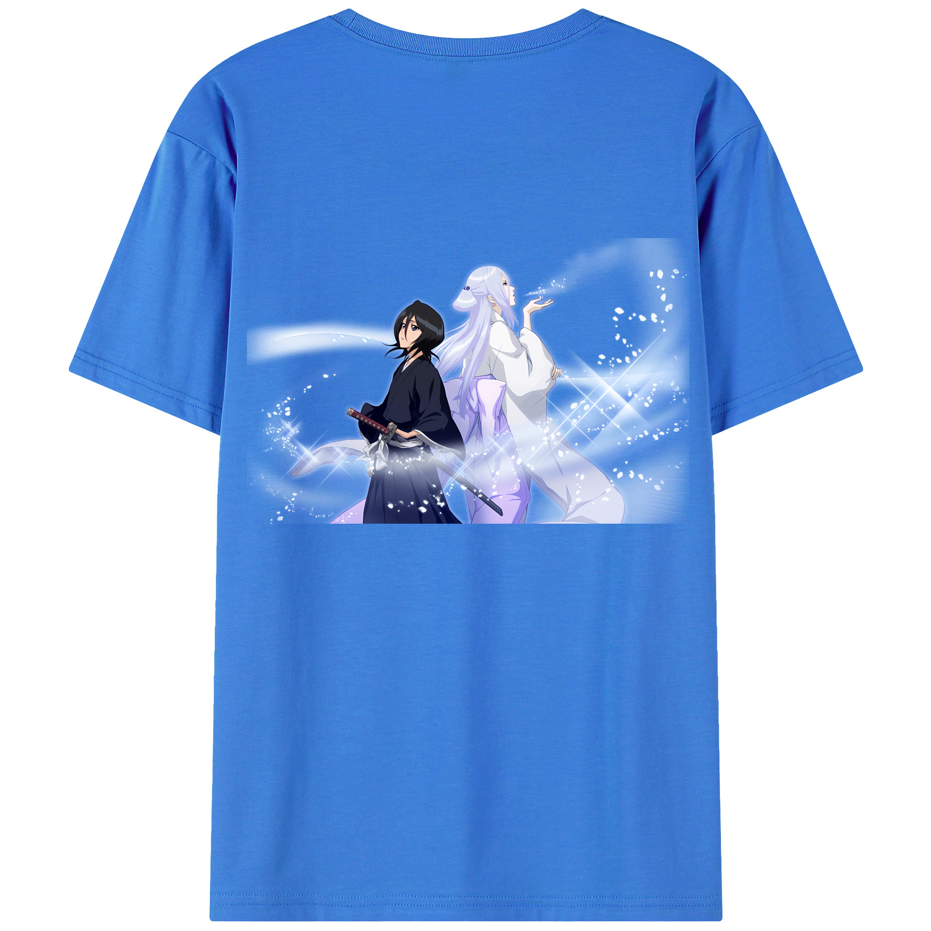（画像用） ブリーチ 朽木ルキア BLEACH Kuchiki Rukia 綿100％ メンズ半袖Tシャツ（バックプリント） 通気性
