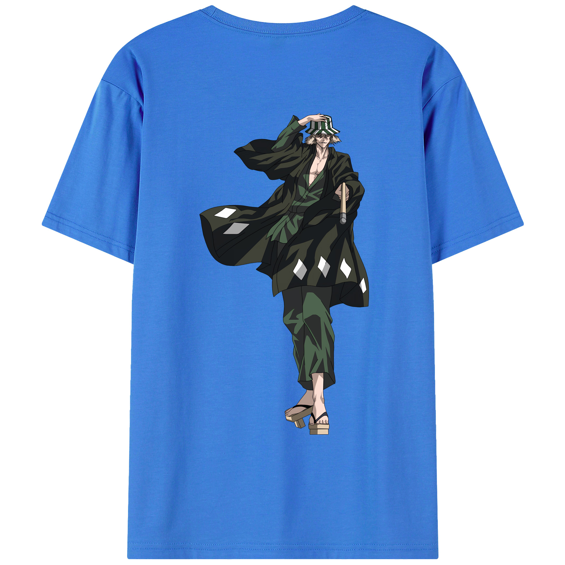 （画像用） "ブリーチ 浦原 喜助（うらはら きすけ） BLEACH Urahara Kisuke " 綿100％ メンズ半袖Tシャツ（バックプリント） 通気性
