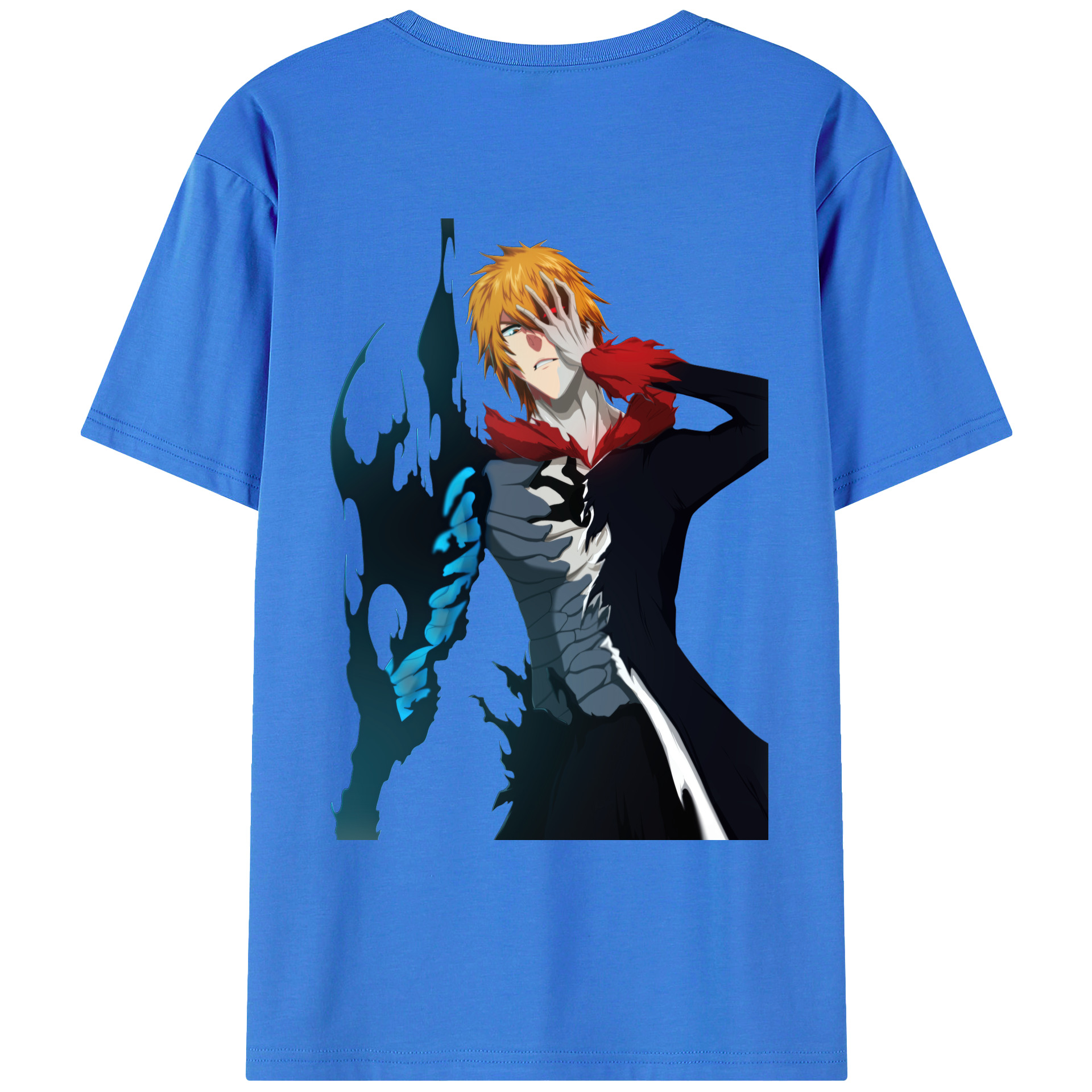 （画像用） ブリーチ 黒崎一護（くろさき いちご）BLEACH Kurosaki Ichigo 綿100％ メンズ半袖Tシャツ（バックプリント） 通気性