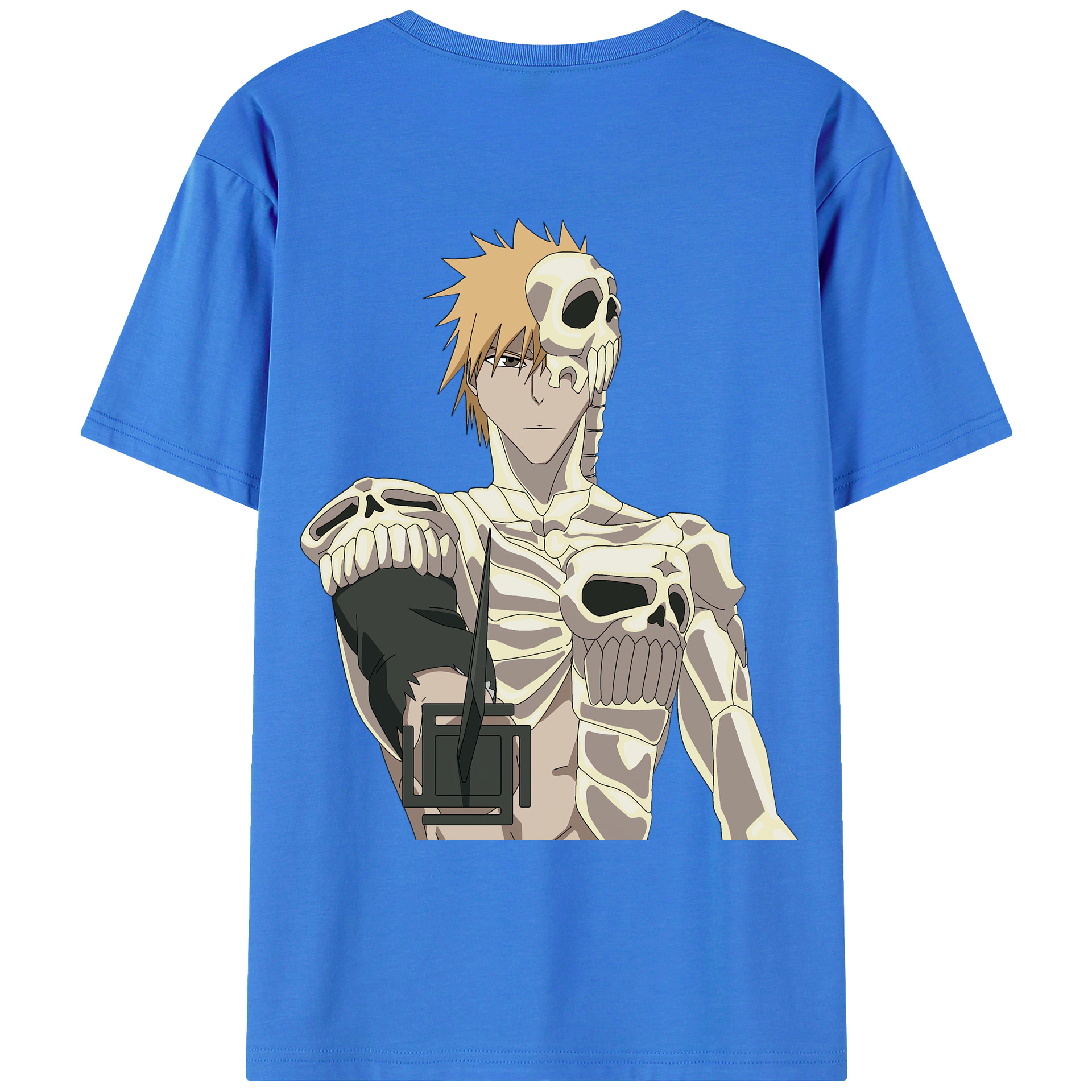 （画像用） ブリーチ 黒崎一護（くろさき いちご）BLEACH Kurosaki Ichigo 綿100％ メンズ半袖Tシャツ（バックプリント） 通気性