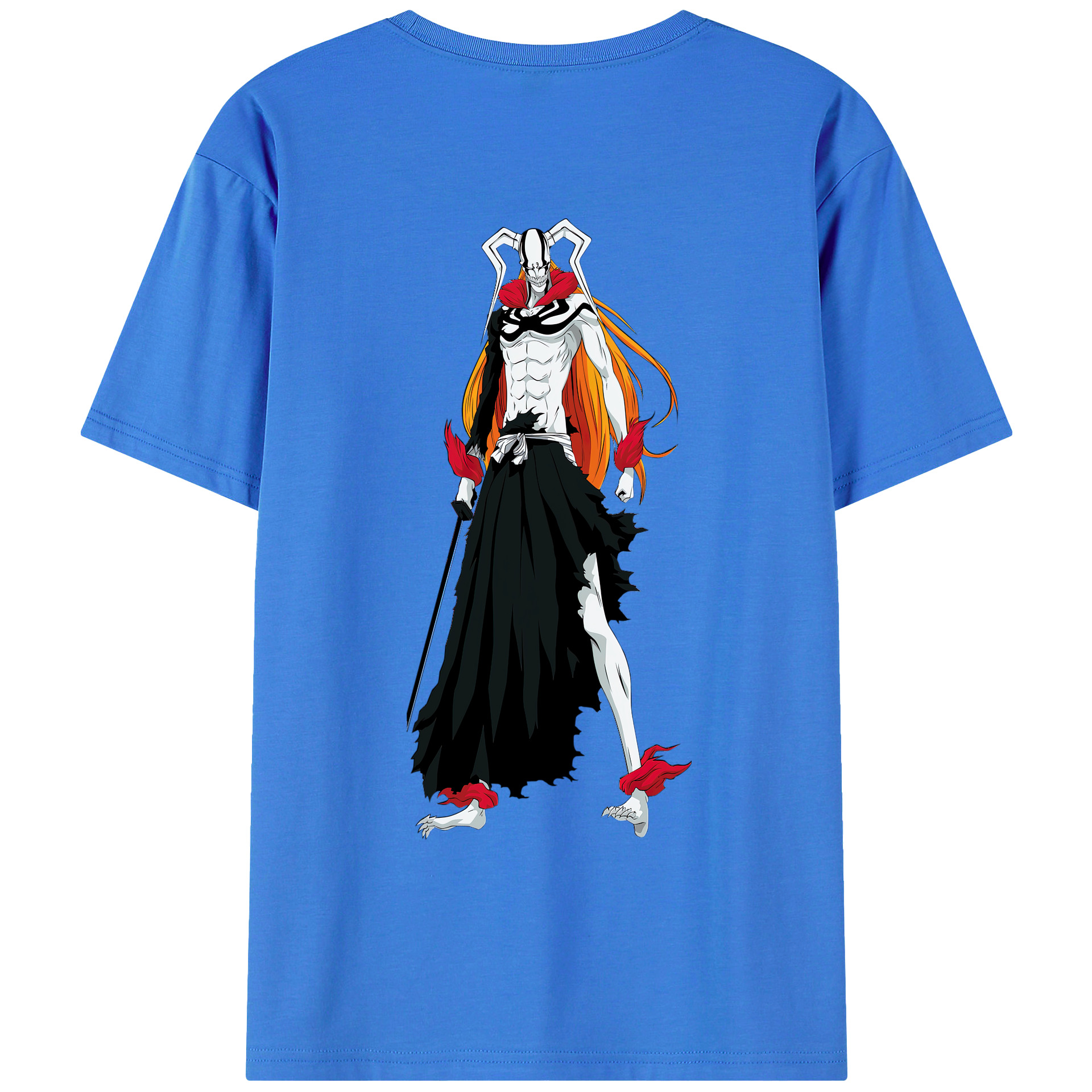 （画像用） ブリーチ 黒崎一護（くろさき いちご）BLEACH Kurosaki Ichigo 綿100％ メンズ半袖Tシャツ（バックプリント） 通気性