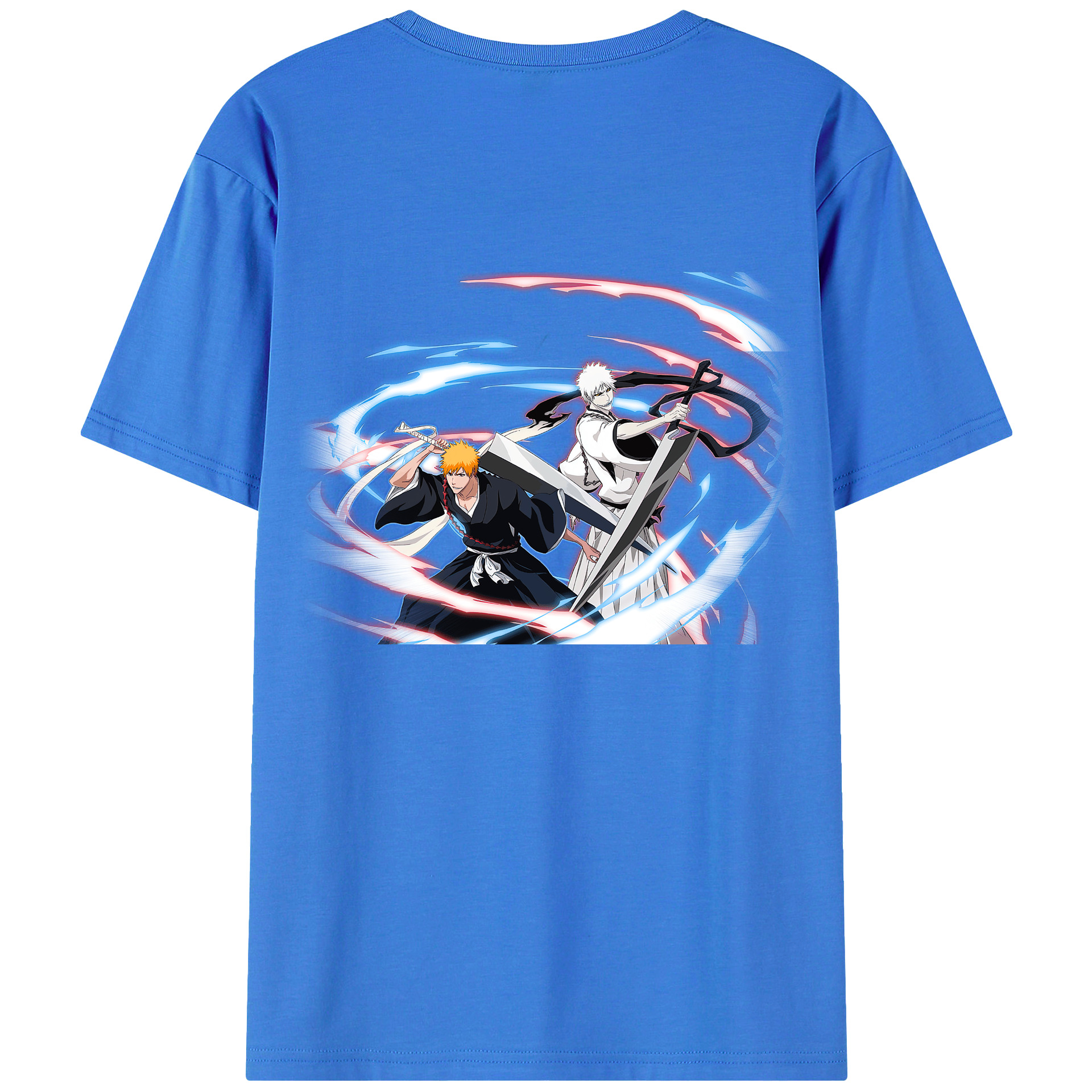 （画像用） ブリーチ 黒崎一護（くろさき いちご）BLEACH Kurosaki Ichigo 綿100％ メンズ半袖Tシャツ（バックプリント） 通気性