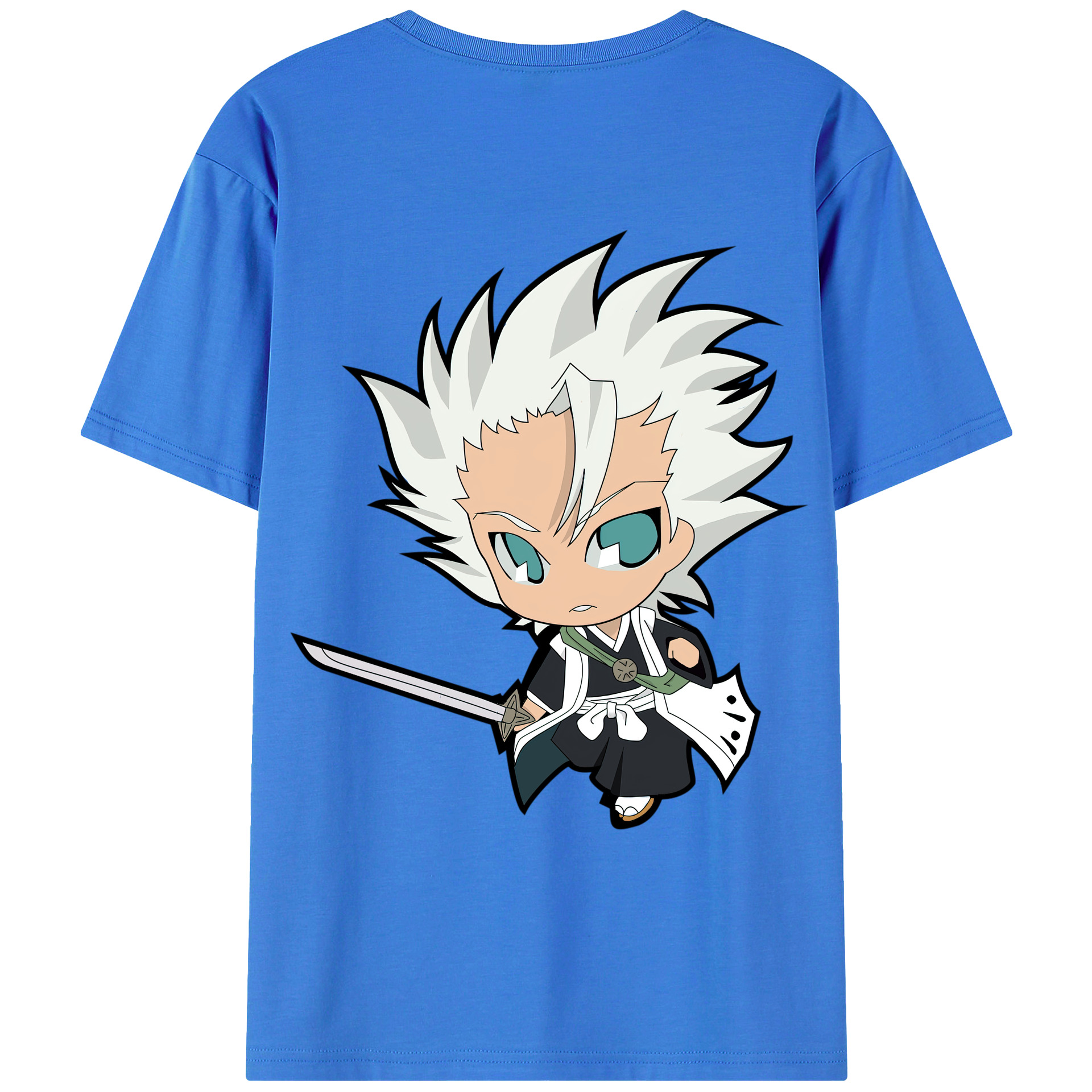 （画像用） ブリーチ 日番谷冬獅郎（ひつがや とうしろう） BLEACH Hitsugaya Toushirou 綿100％ メンズ半袖Tシャツ（バックプリント） 通気性