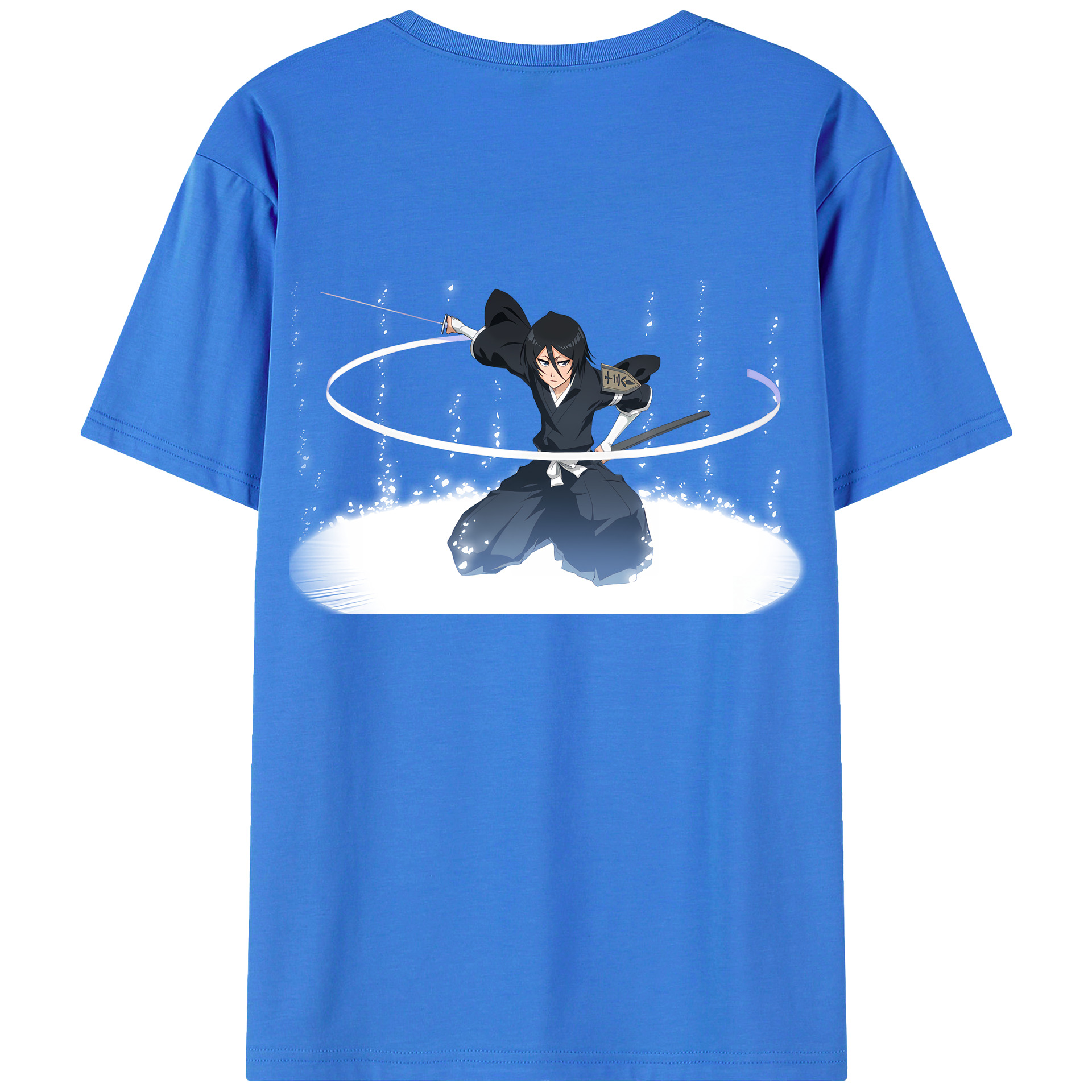 （画像用） ブリーチ 朽木ルキア BLEACH Kuchiki Rukia 綿100％ メンズ半袖Tシャツ（バックプリント） 通気性