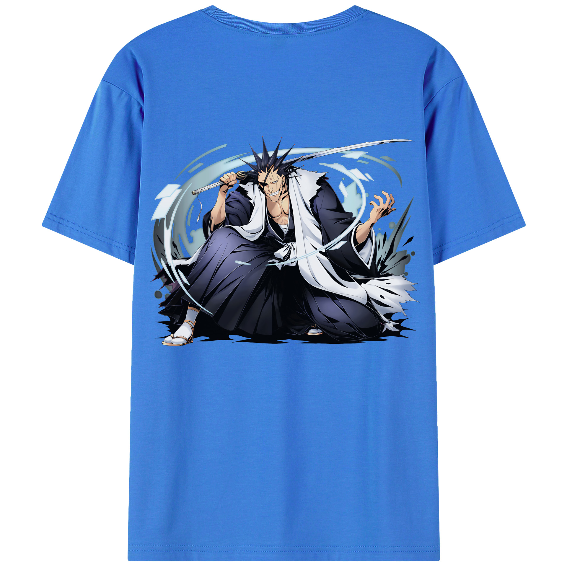 （画像用） ブリーチ ざらき けんぱち BLEACH Zaraki Kenpachi 綿100％ メンズ半袖Tシャツ（バックプリント） 通気性