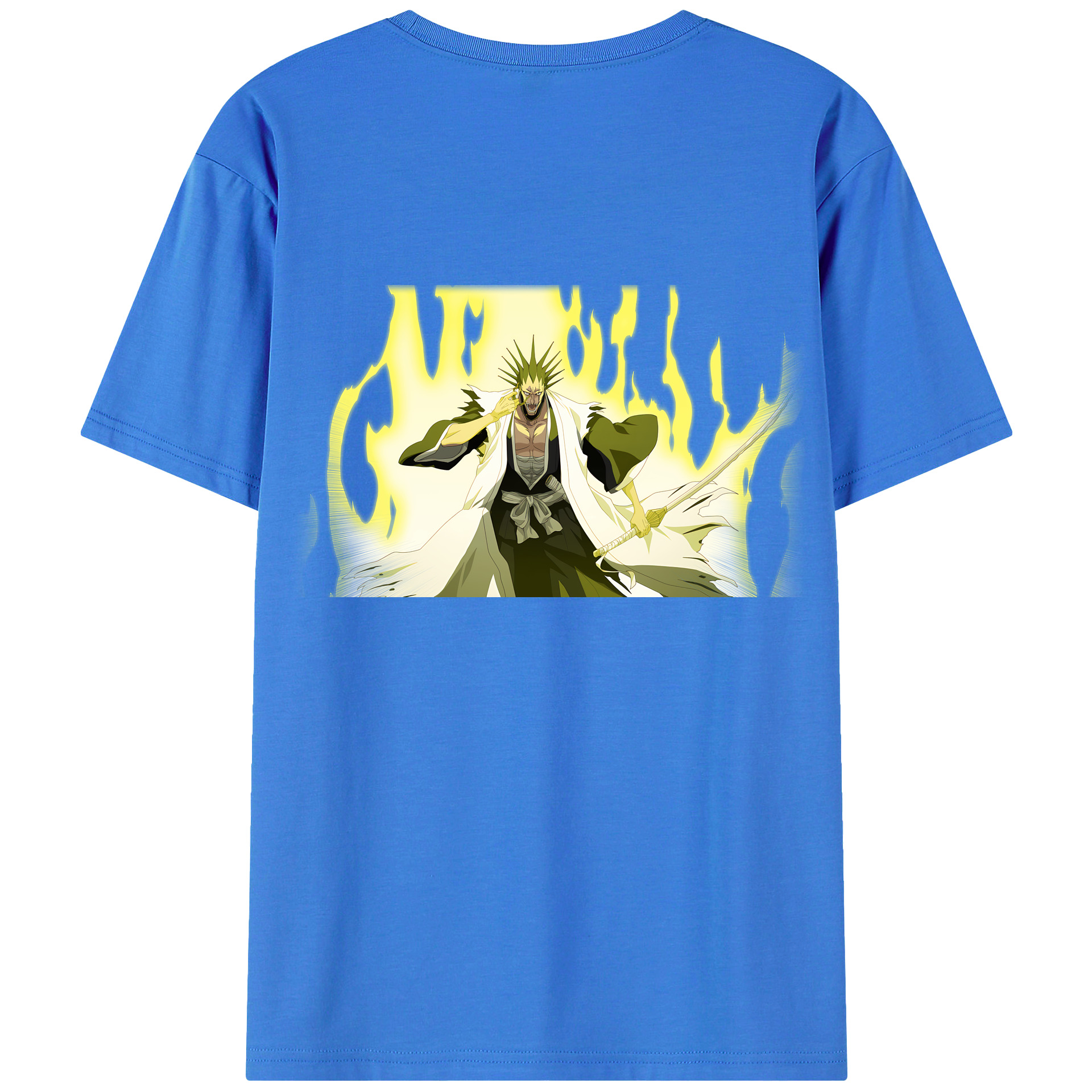 （画像用） ブリーチ ざらき けんぱち BLEACH Zaraki Kenpachi 綿100％ メンズ半袖Tシャツ（バックプリント） 通気性
